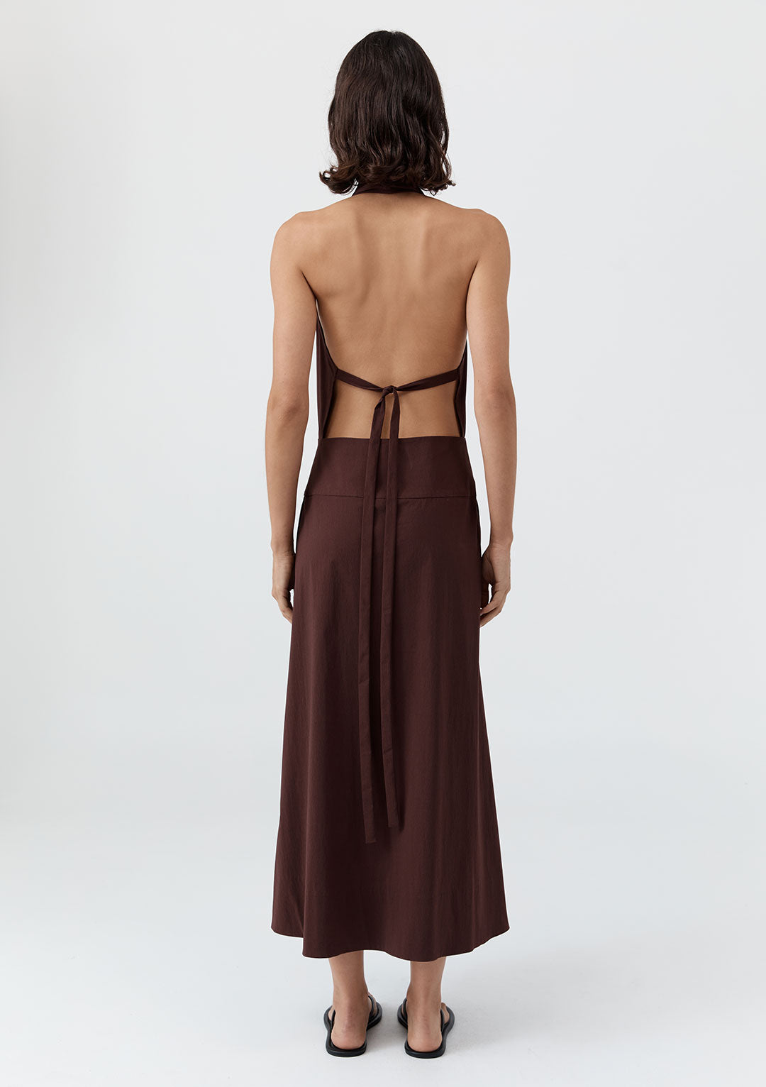ST AGNI HALTER WRAP DRESS IN LIQUEUR