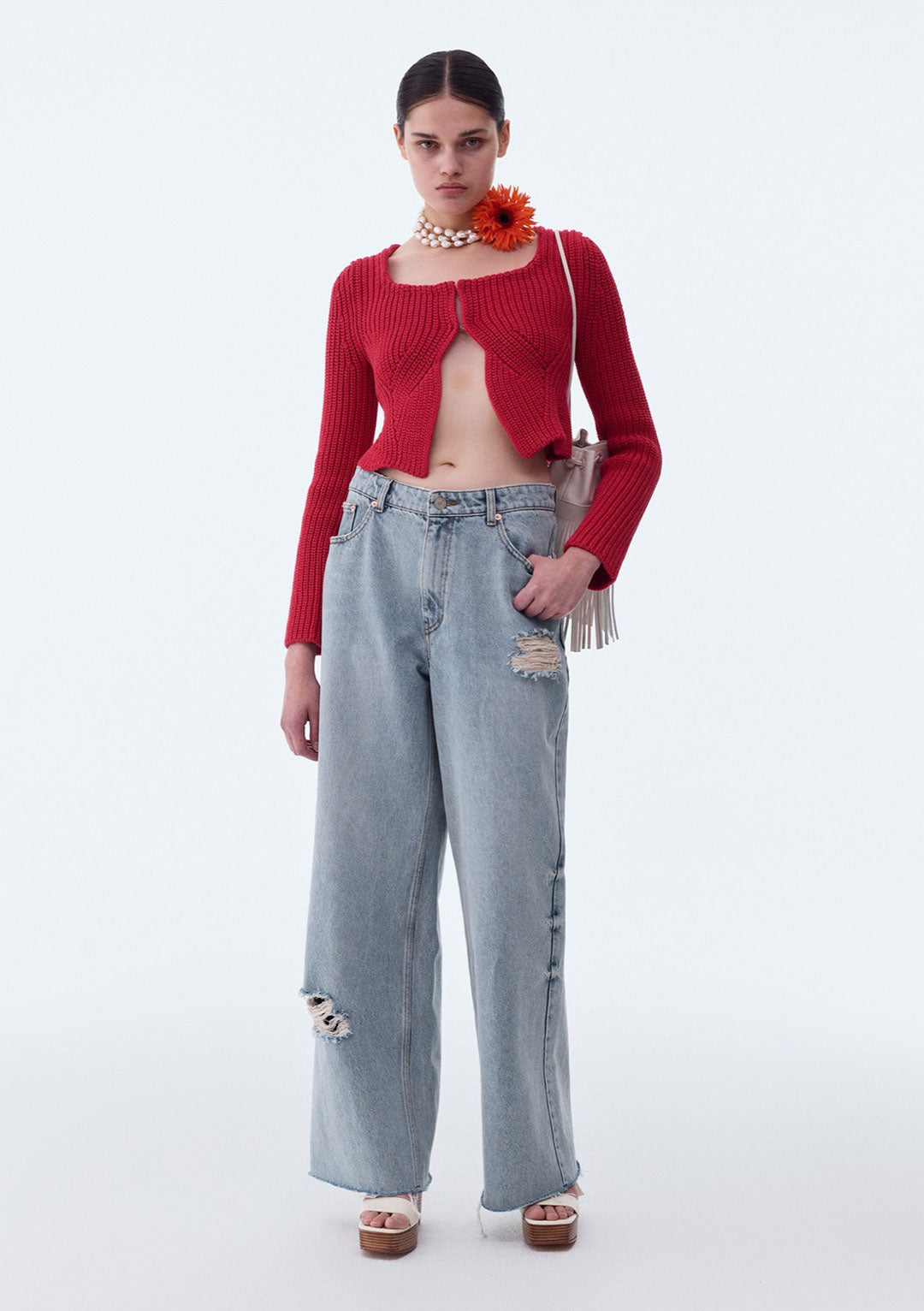 RECTO SCOOP NECK CHUNKY CARDIGAN