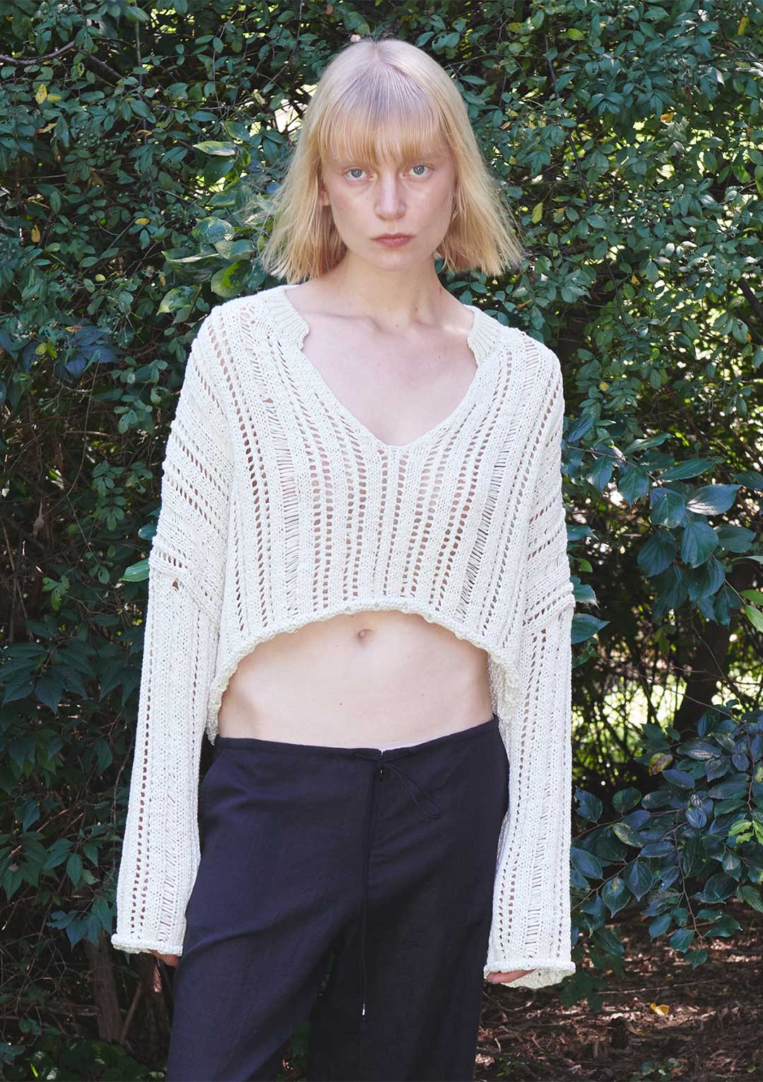 OPEN YY V-NECK OPEN SWEATER