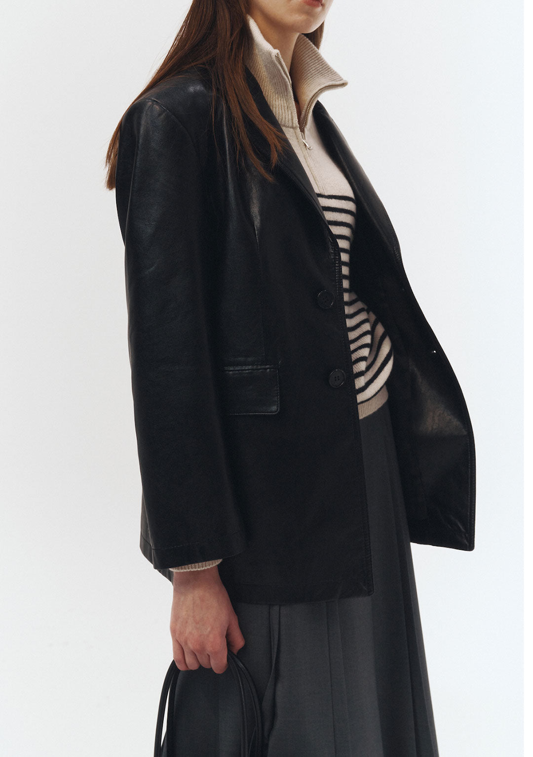 DUNST Unisex Half Zip-Up Stripe Knit
