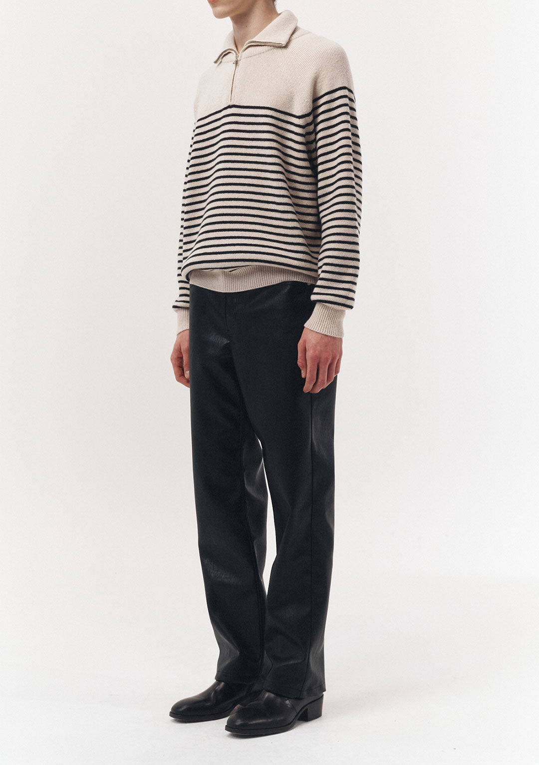 DUNST Unisex Half Zip-Up Stripe Knit