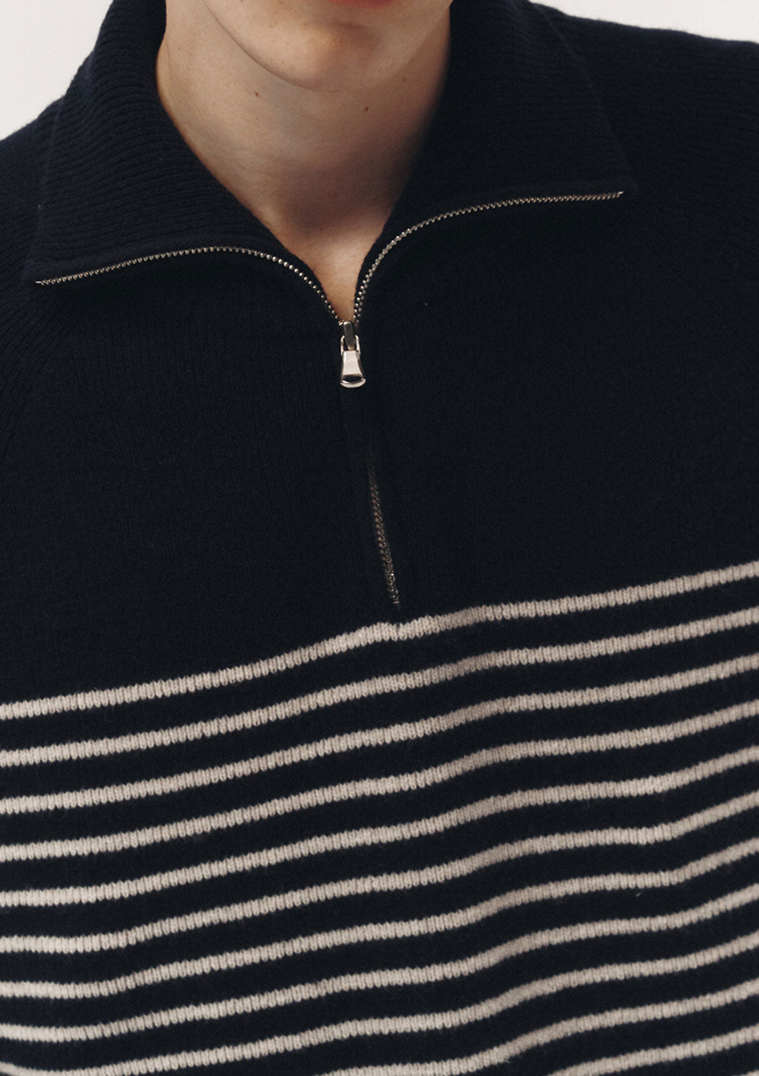 DUNST Unisex Half Zip-Up Stripe Knit