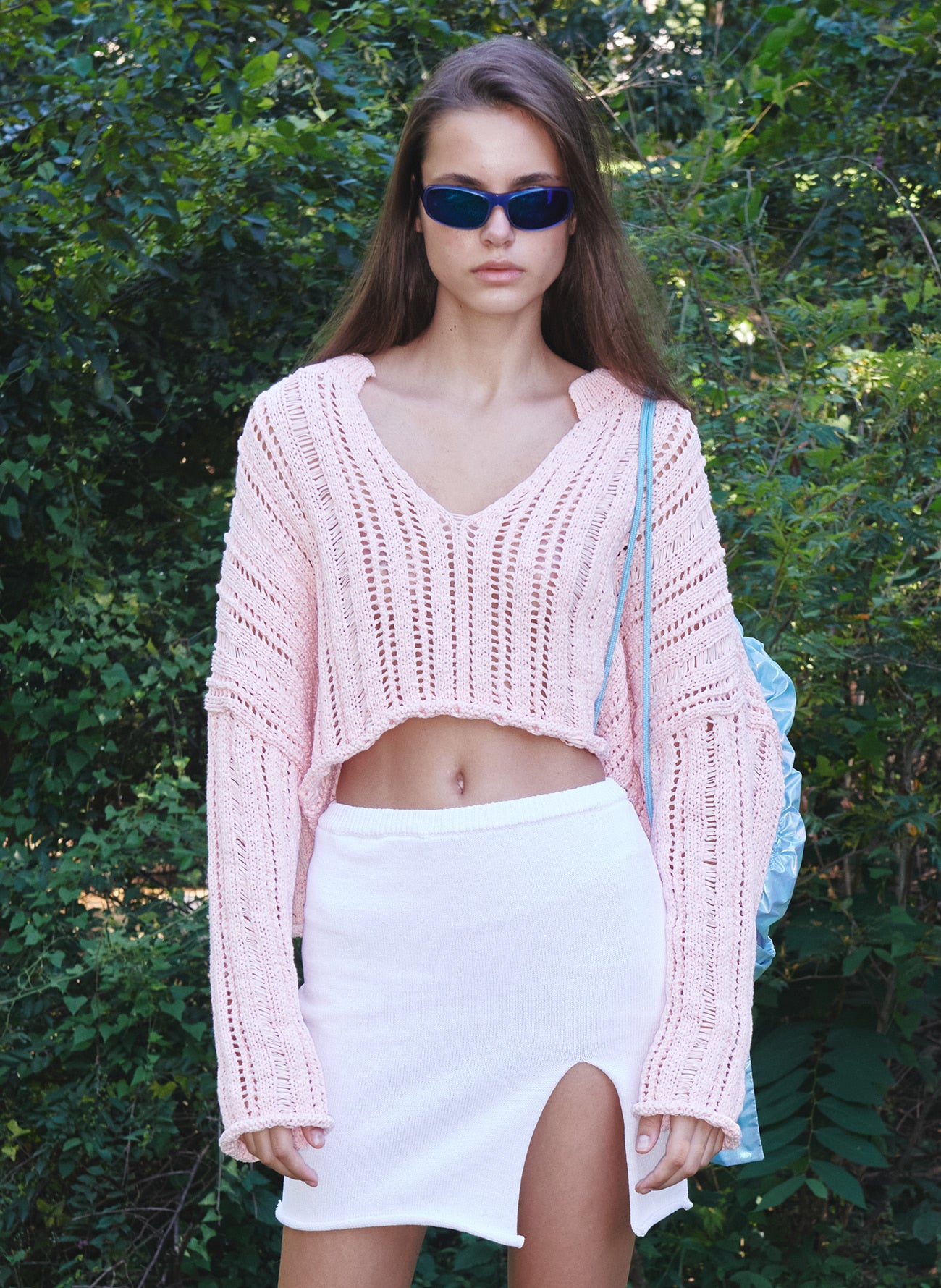 OPEN YY V-NECK OPEN SWEATER