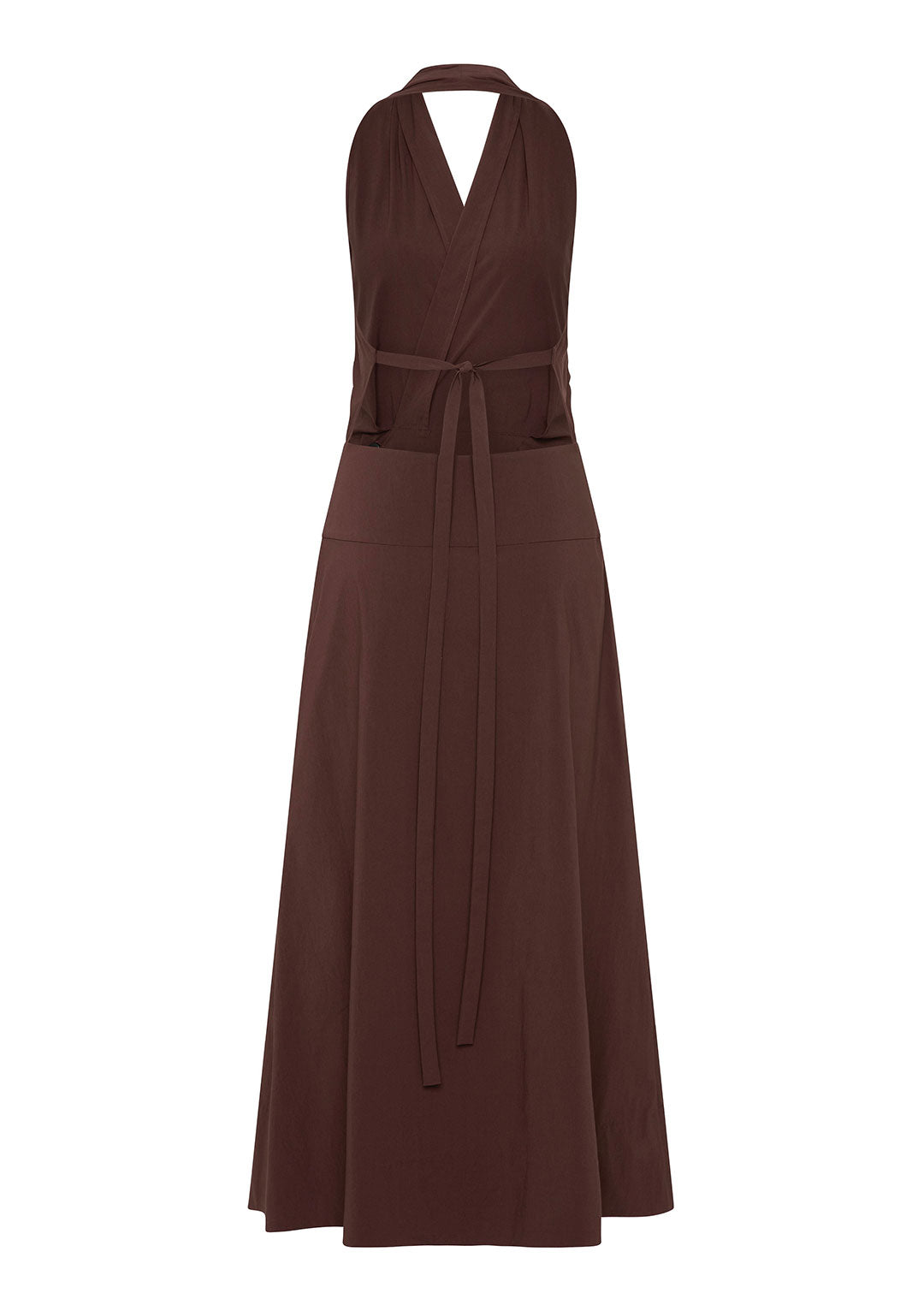 ST AGNI HALTER WRAP DRESS IN LIQUEUR