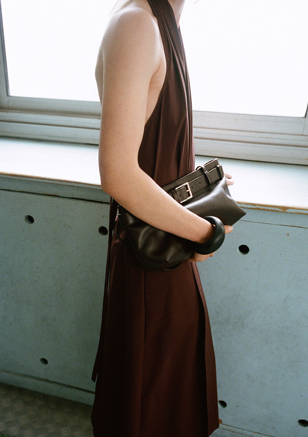 ST AGNI HALTER WRAP DRESS IN LIQUEUR