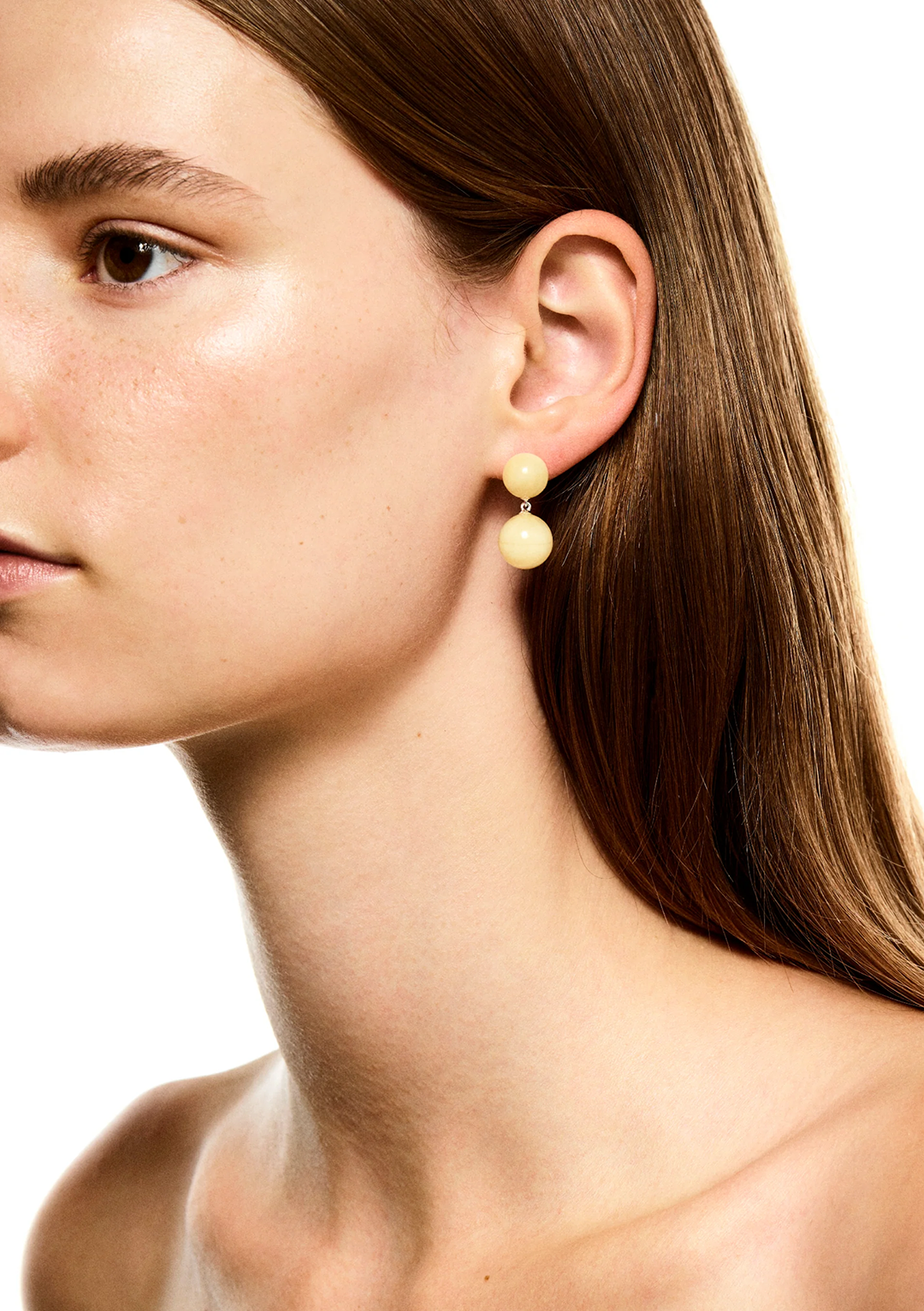 LIÉ STUDIO HANNAH EARRINGS BEIGE TOPAZ JADE