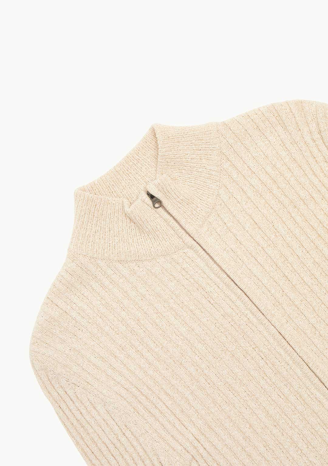 AMOMENTO HALF NECK ZIP-UP CARDIGAN