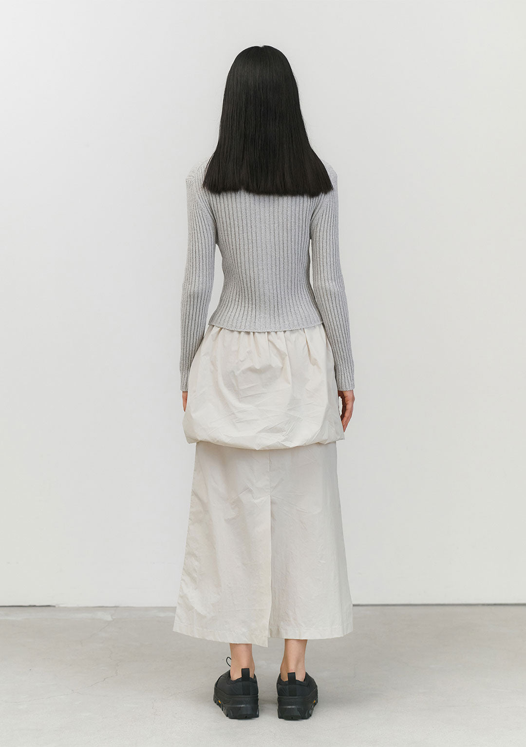AMOMENTO HALF NECK ZIP-UP CARDIGAN
