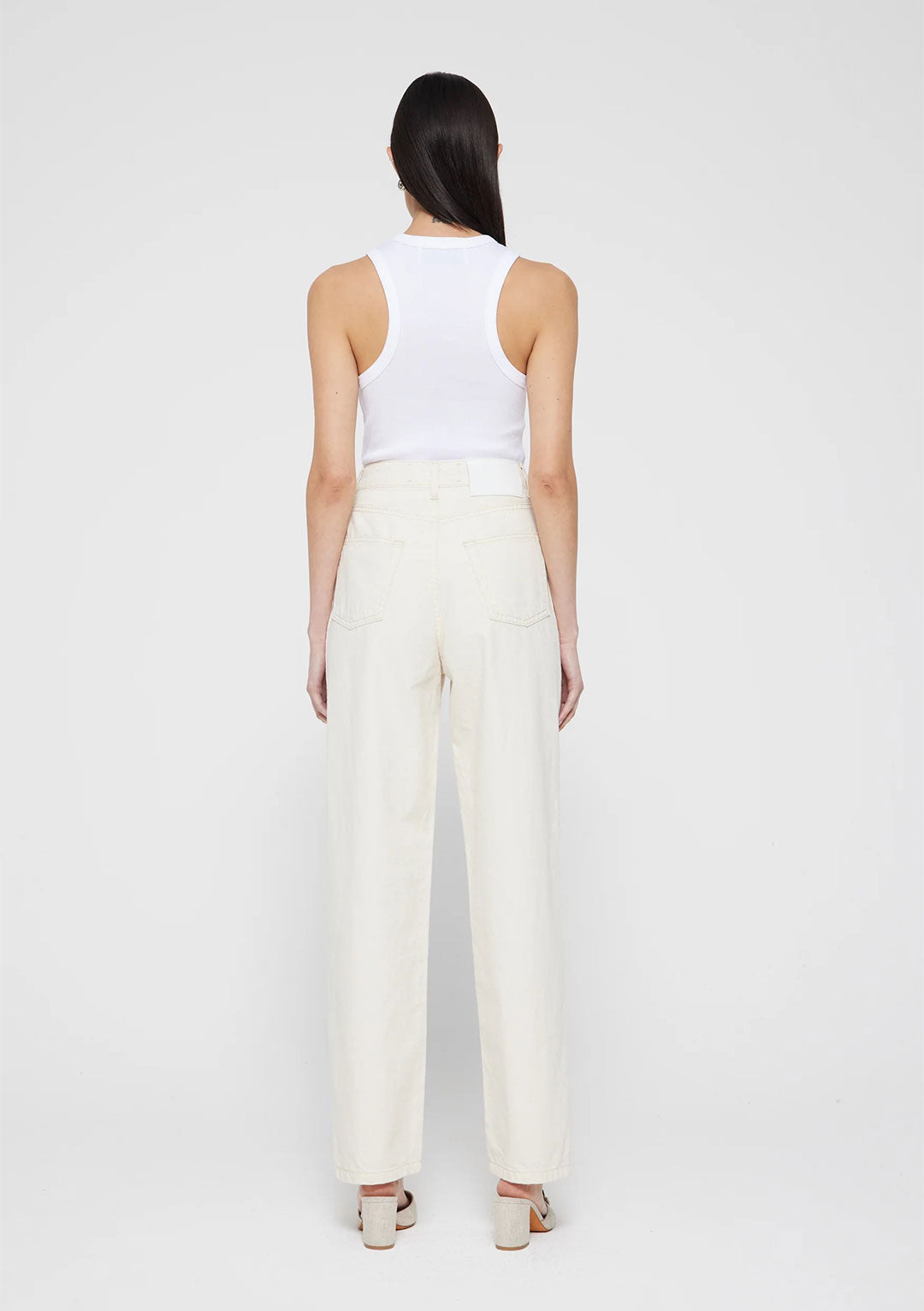 RÓHE MERCERISED COTTON RIB TANKTOP