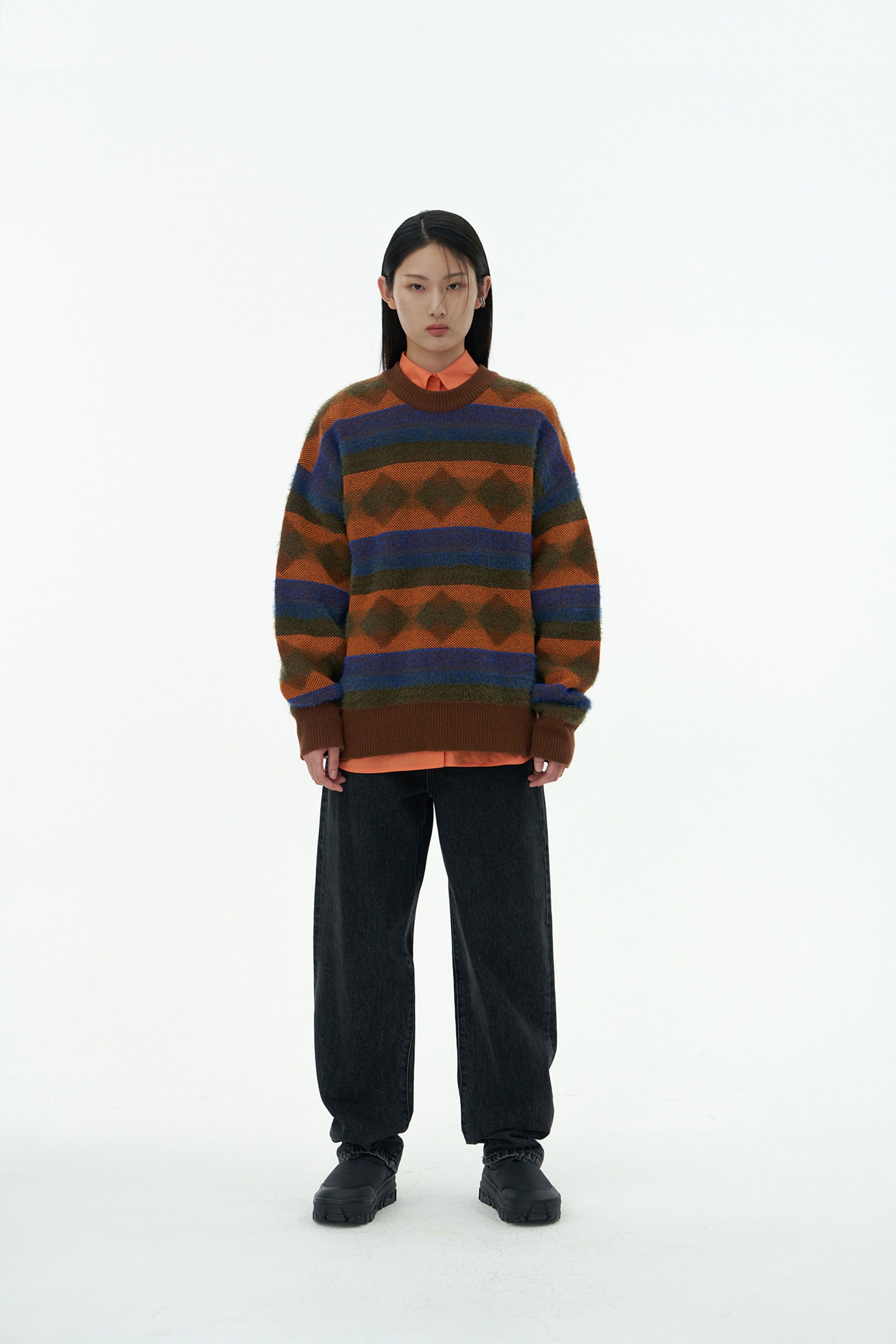 AMOMENTO JACQUARD KNIT PULLOVER