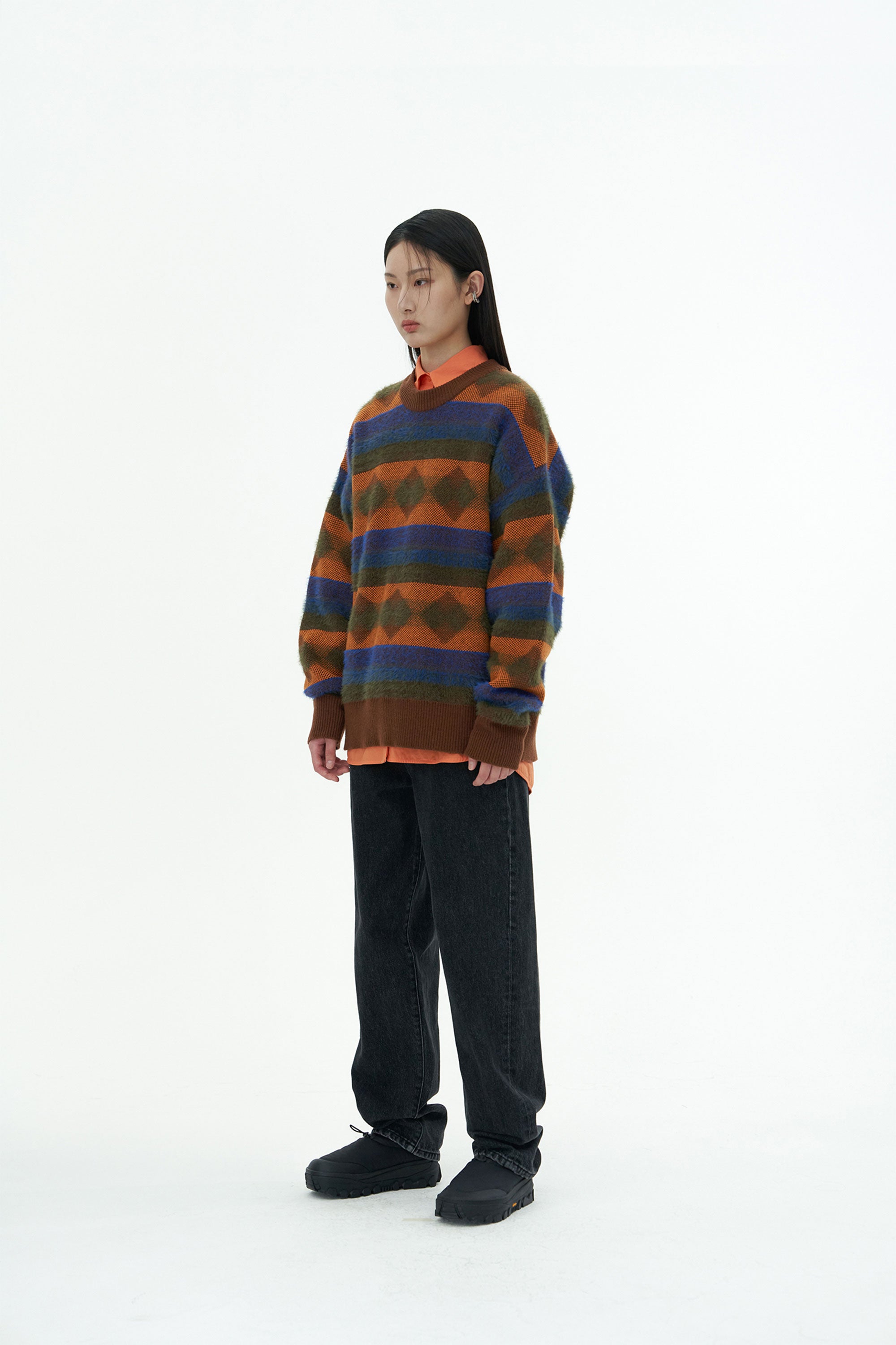AMOMENTO JACQUARD KNIT PULLOVER