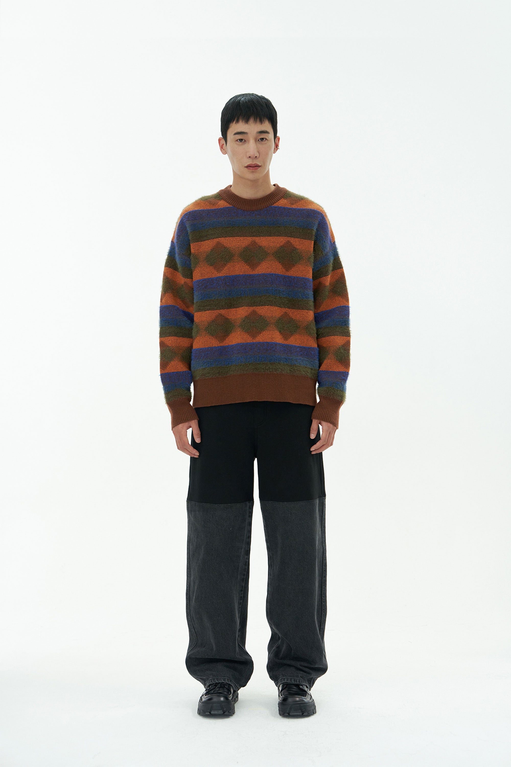 AMOMENTO JACQUARD KNIT PULLOVER