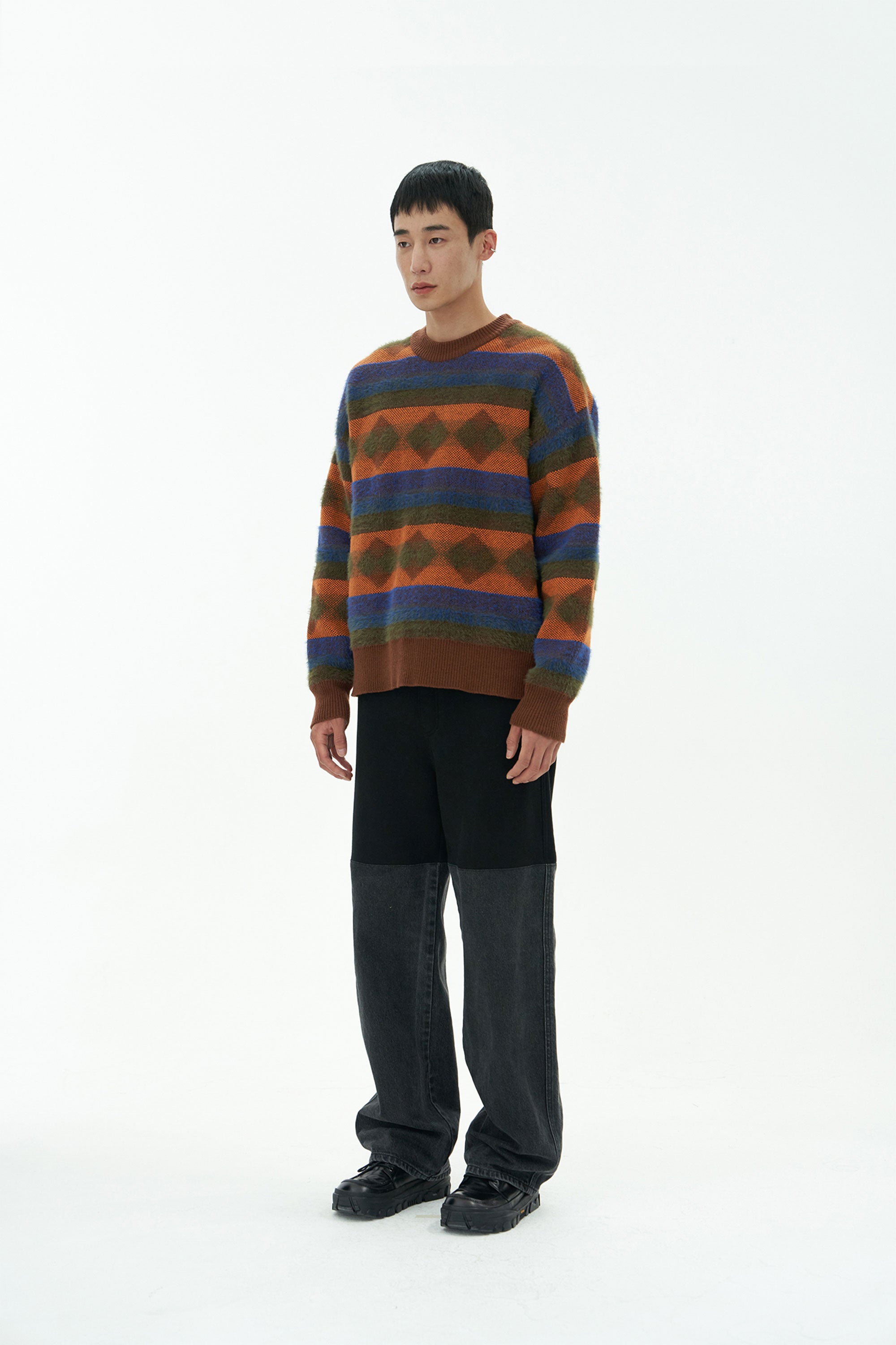 AMOMENTO JACQUARD KNIT PULLOVER