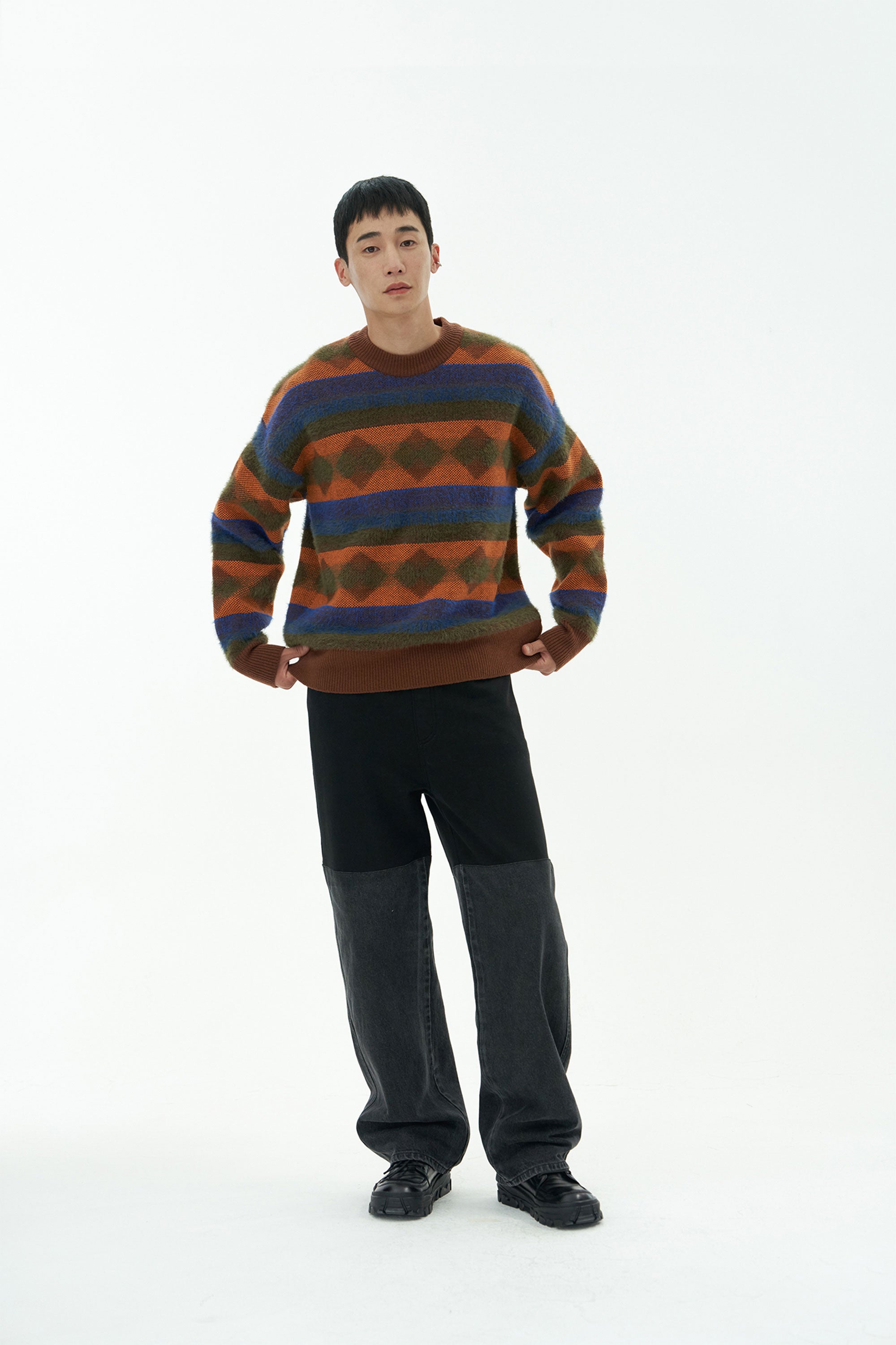 AMOMENTO JACQUARD KNIT PULLOVER