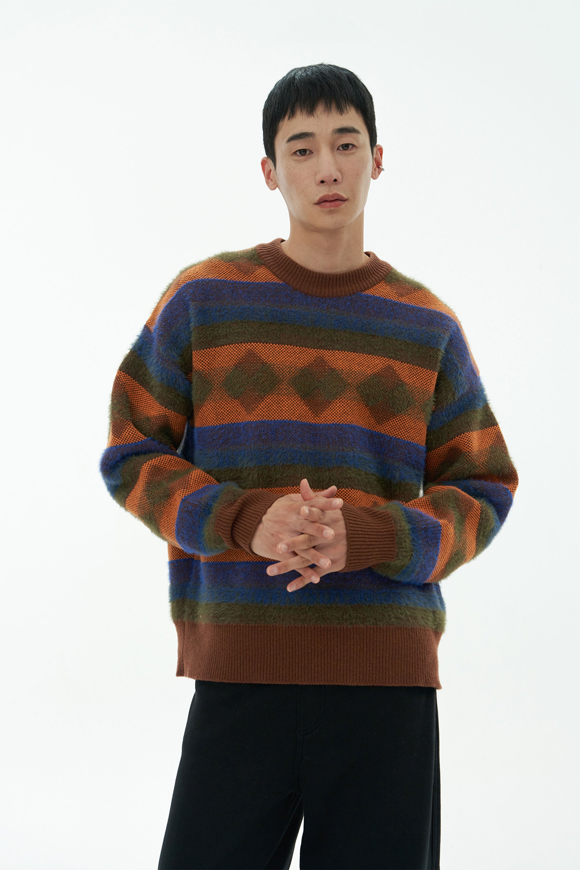AMOMENTO JACQUARD KNIT PULLOVER