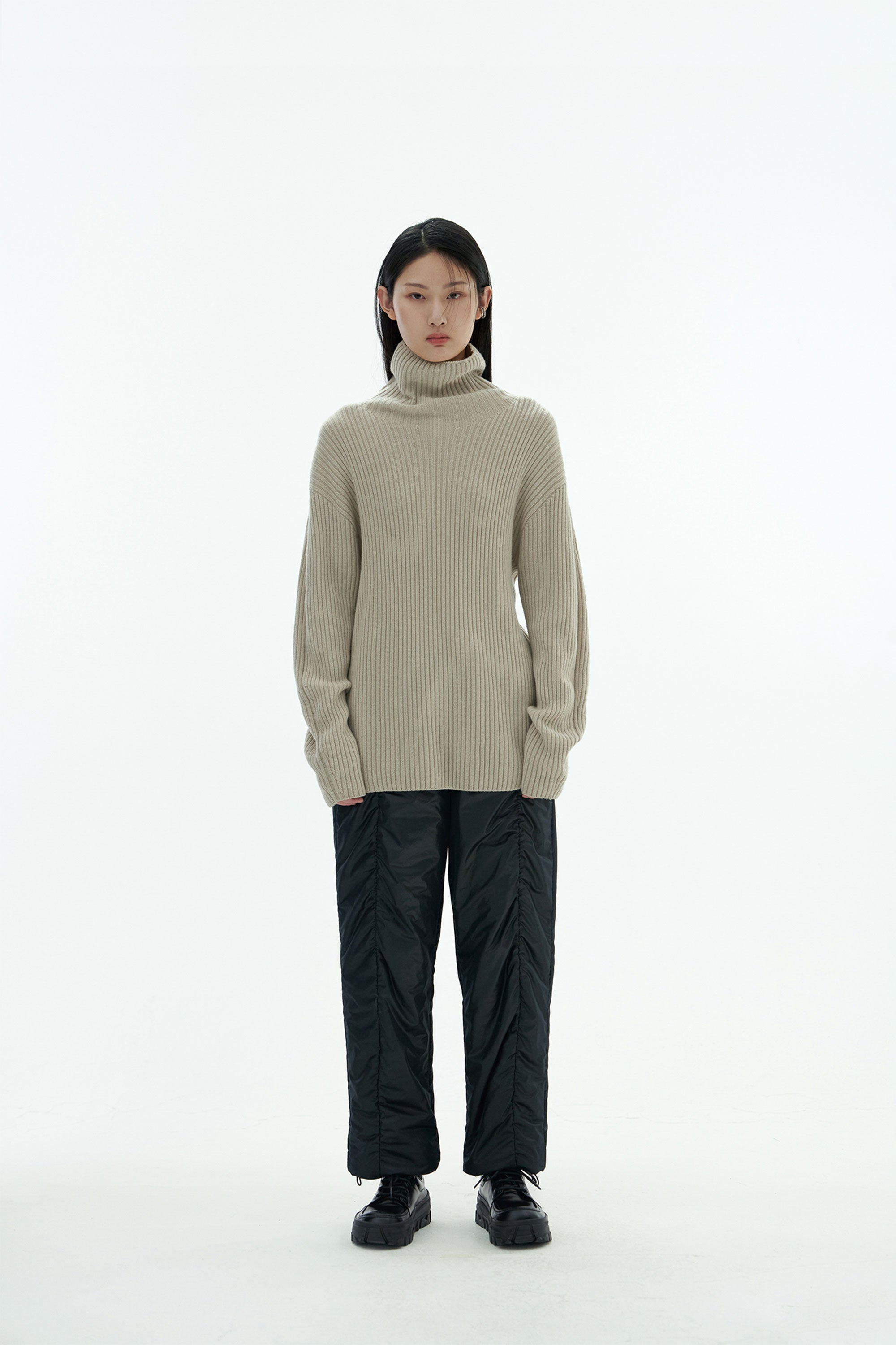 AMOMENTO RIBBED TURTLE PULLOVER
