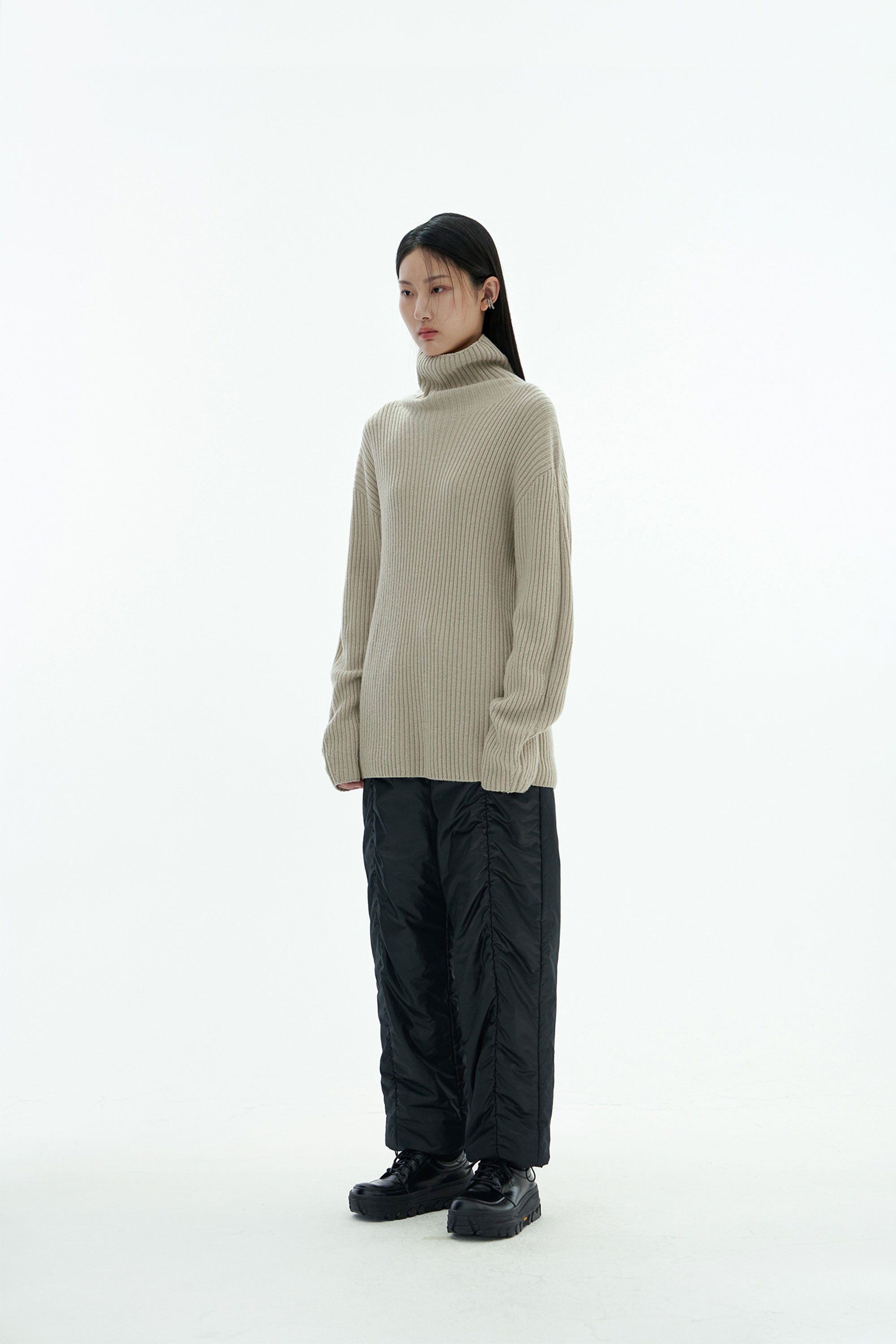 AMOMENTO RIBBED TURTLE PULLOVER