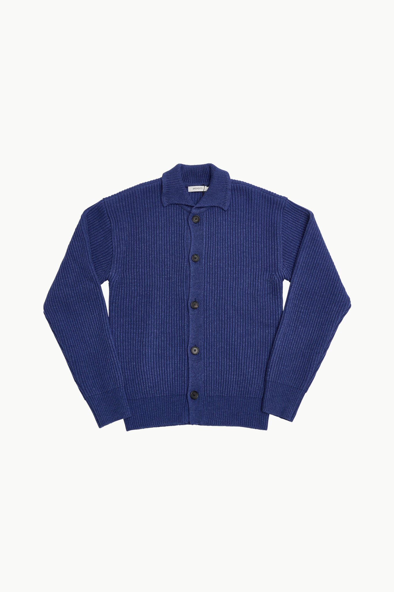AMOMENTO RIBBED BUTTON-UP CARDIGAN