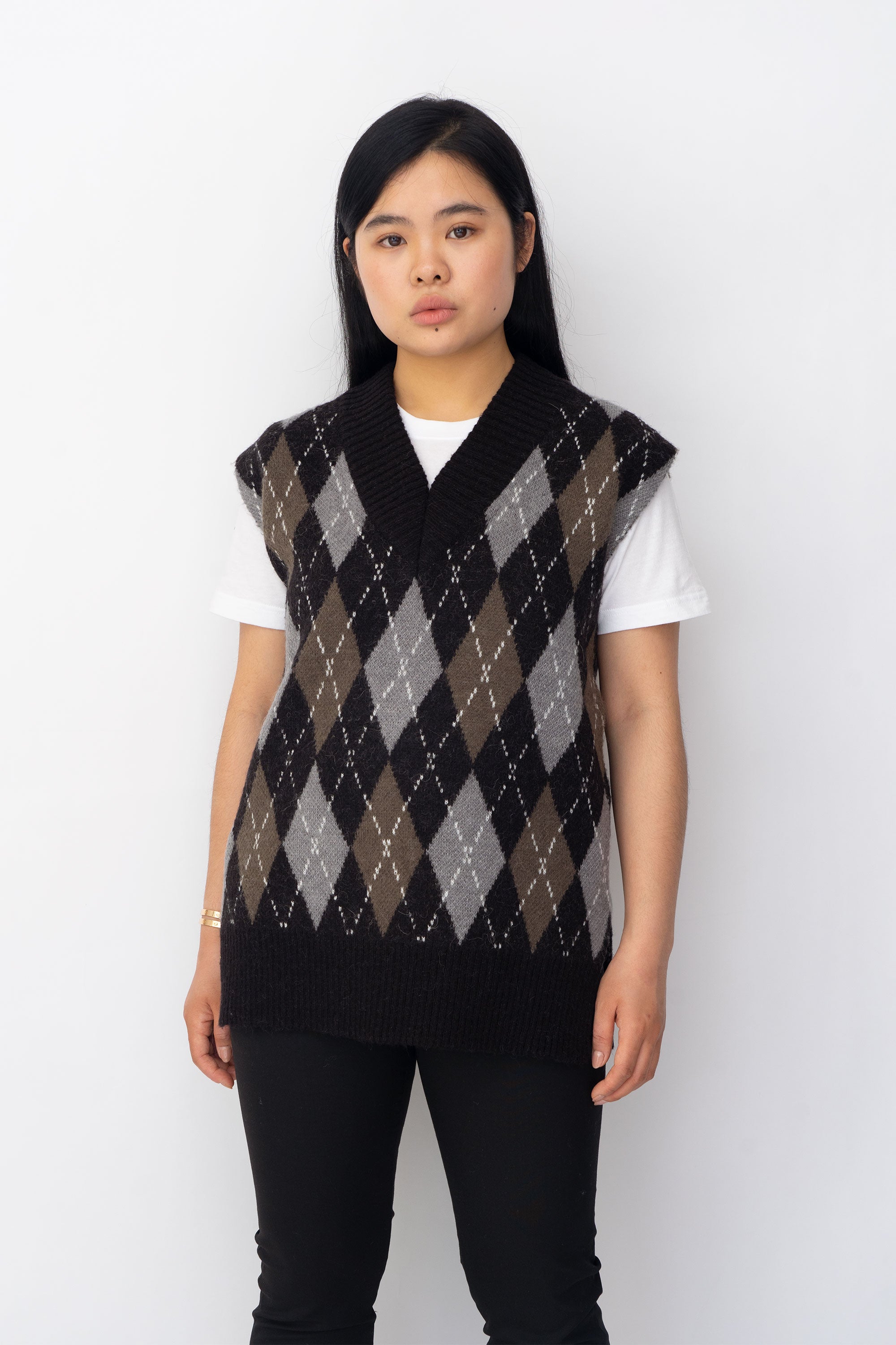 DRAE Argyle Knit Vest Knitwear OEUVR OEUVR