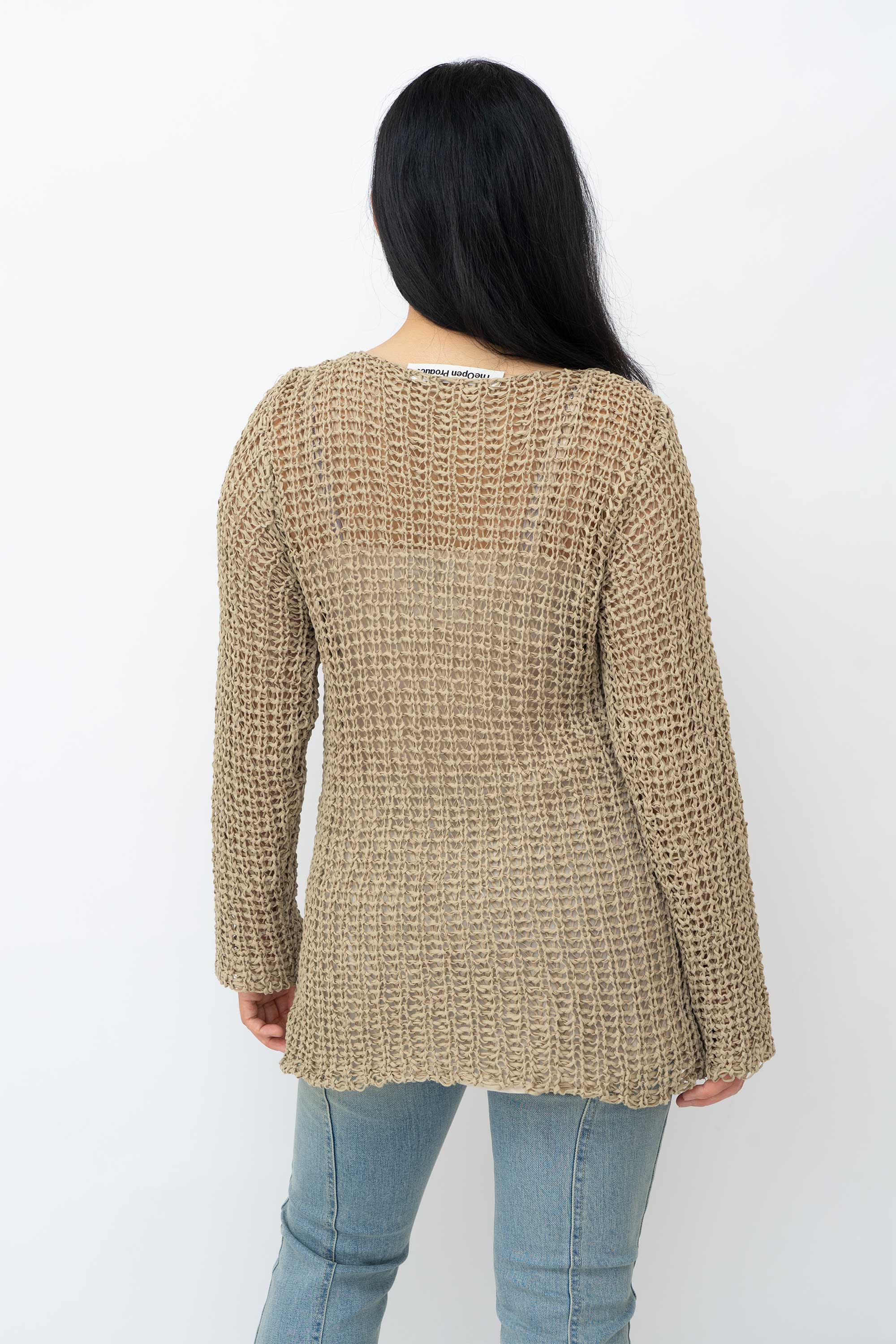 OPEN YY FLOWER PATCH KNIT PULLOVER