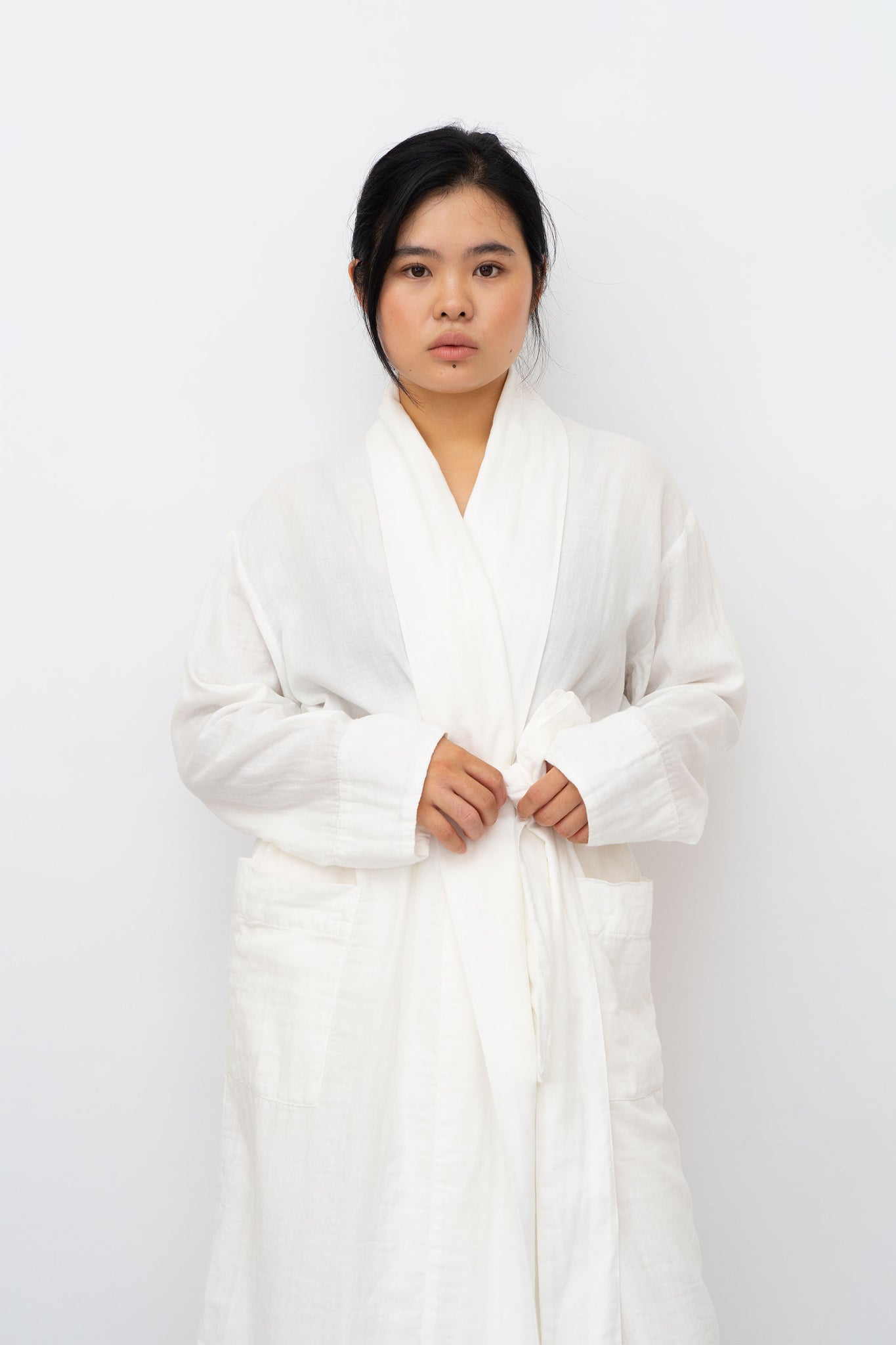 MISSING YOU ALREADY ORGANIC BELTED ROBE