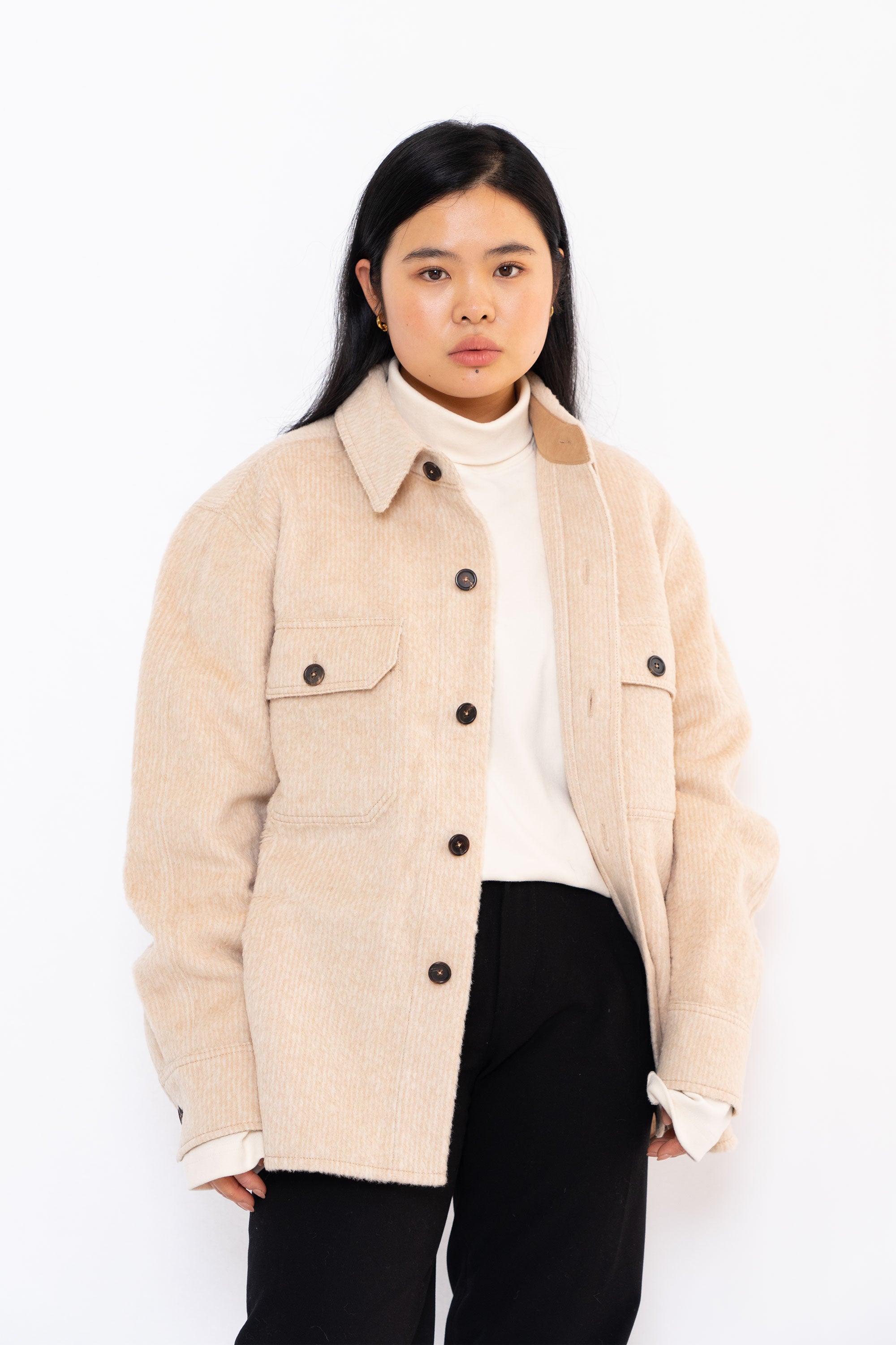 YOUNGOH STRIPE OVERSHIRT JACKET