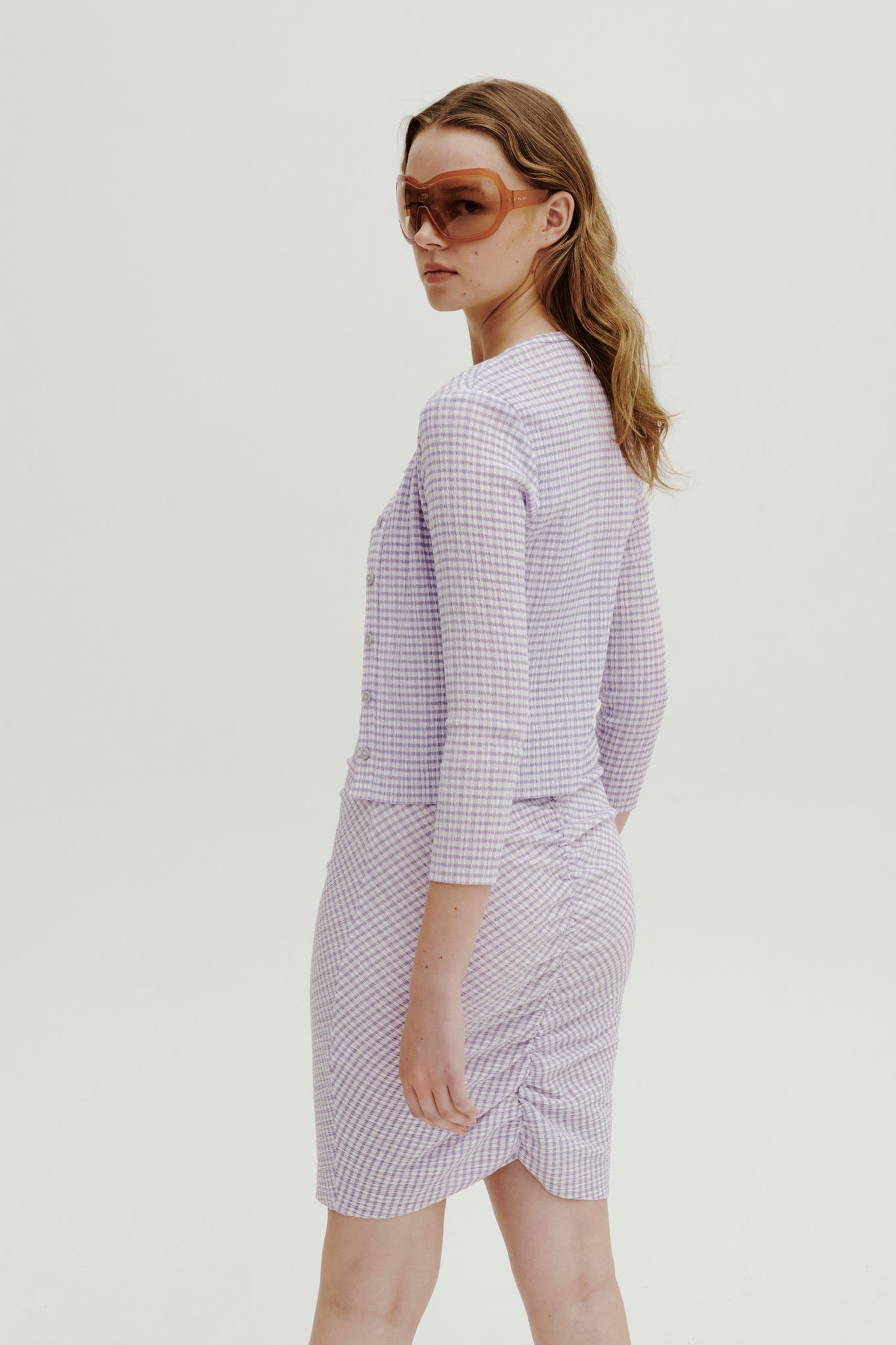PERMANENT VACATION MOTION CROPPED CARDIGAN - LAVENDER