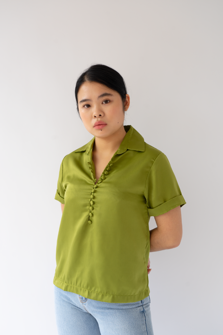 RALLY MOVEMENT THE SOFTEST SILK BUTTON BLOUSE