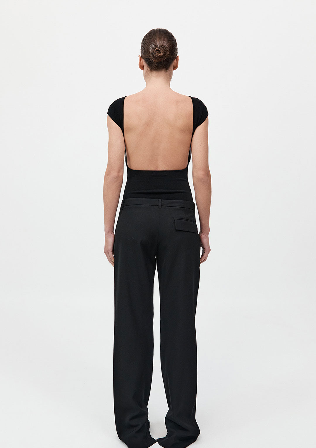 ST AGNI SCULPTED BALLET KNIT TOP BLACK