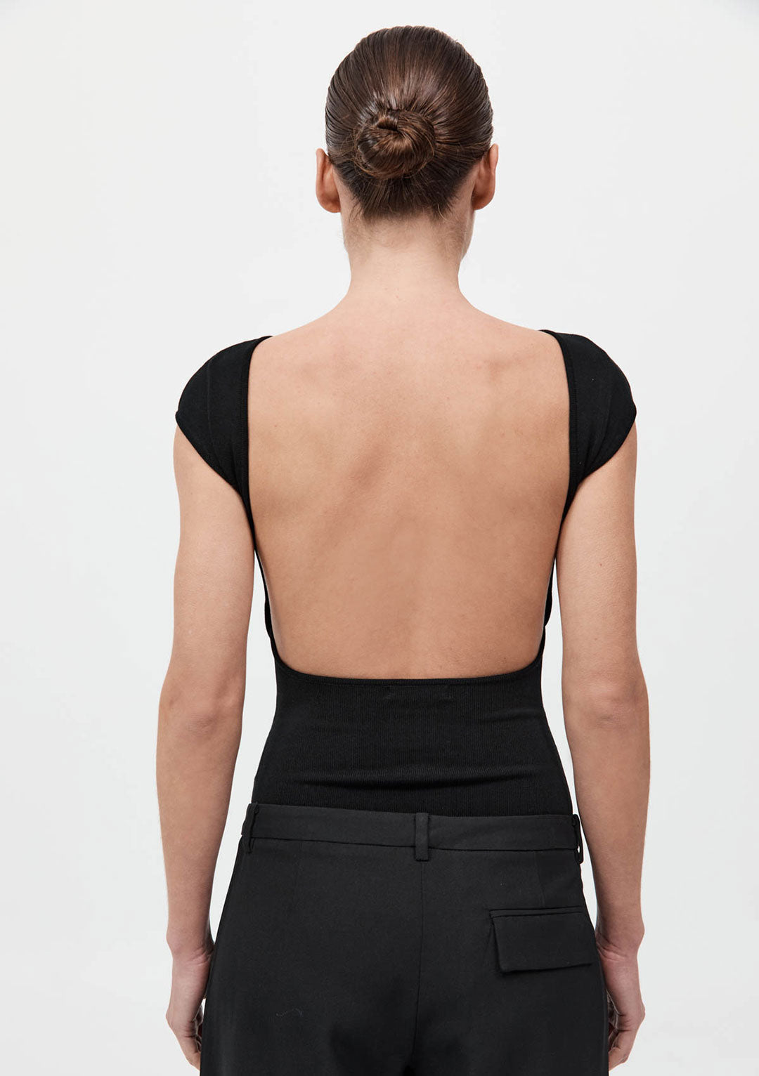 ST AGNI SCULPTED BALLET KNIT TOP BLACK