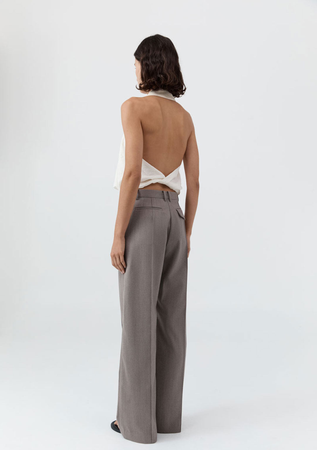 ST AGNI CLOUD TWIST HALTER TOP OFF-WHITE