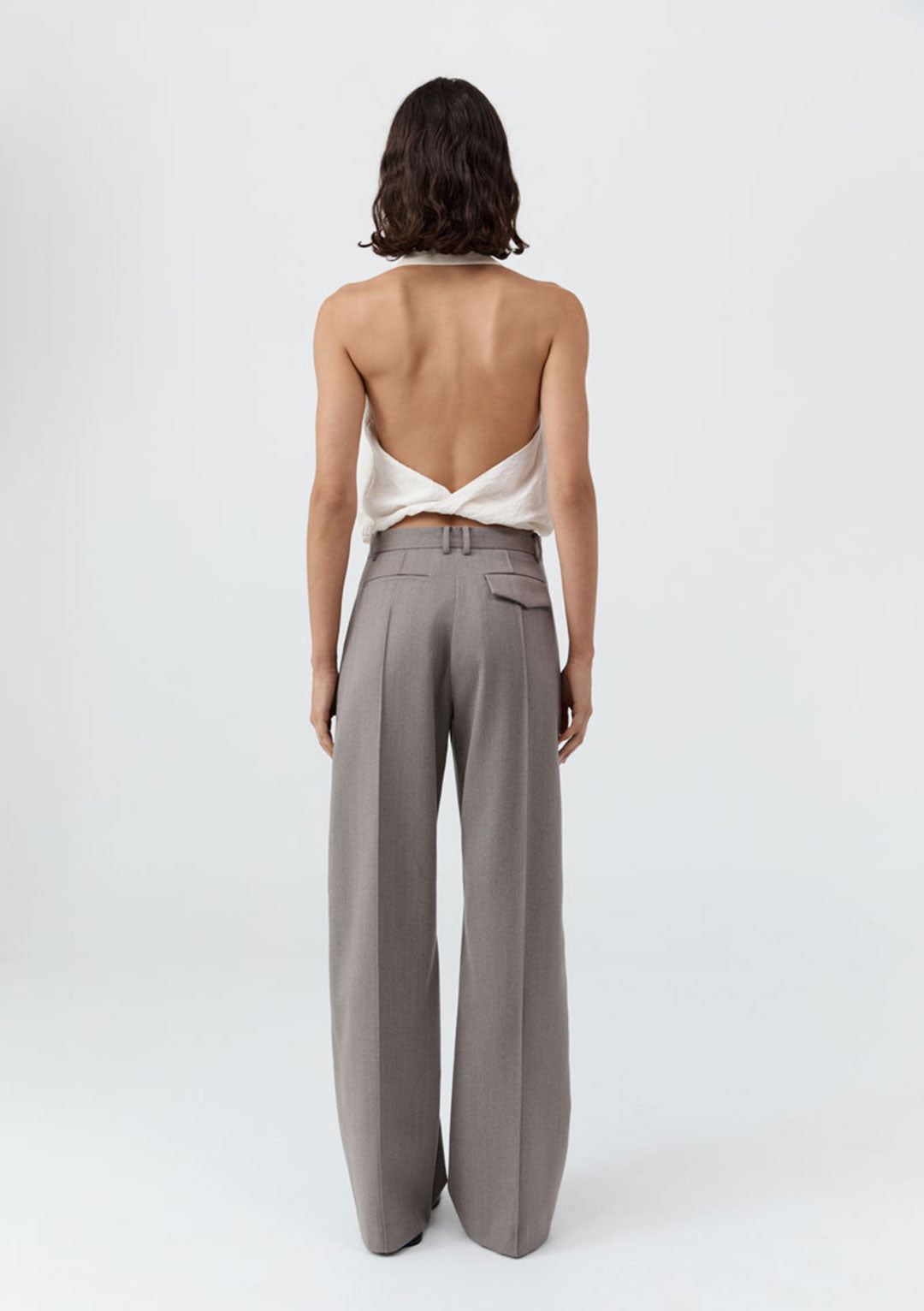 ST AGNI CLOUD TWIST HALTER TOP OFF-WHITE