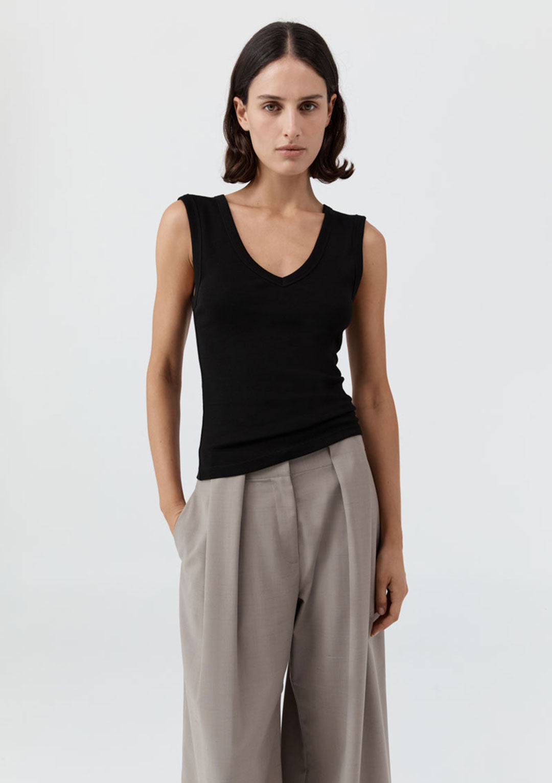 ST AGNI ORGANIC COTTON 90s Top Jet Black