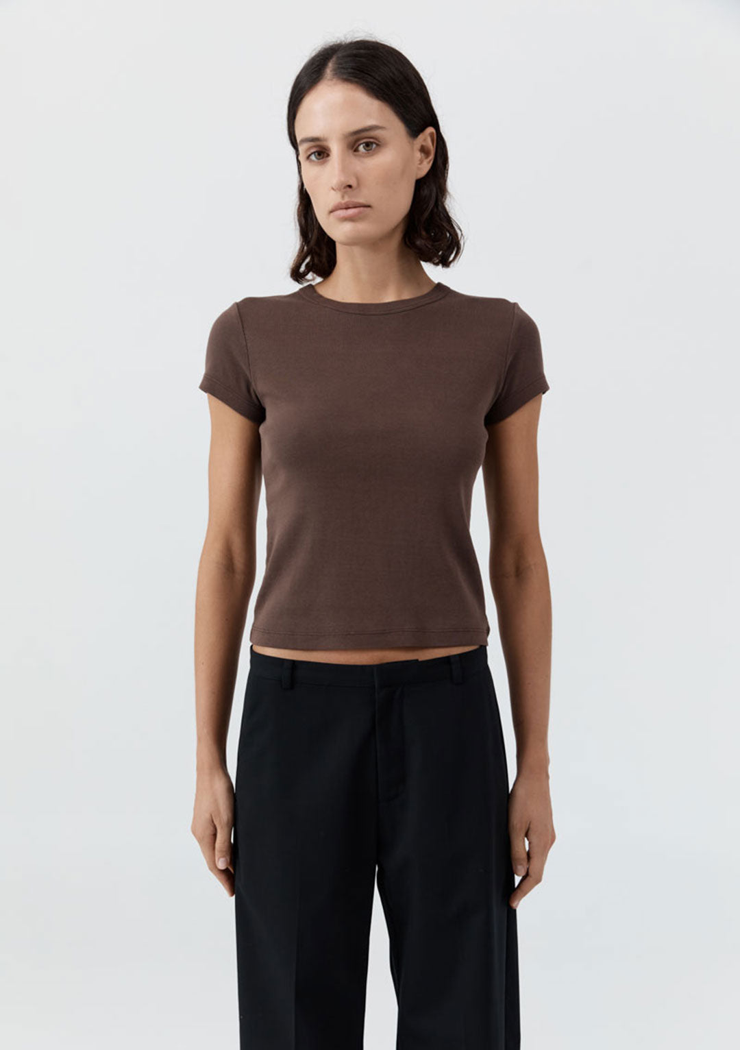 ST AGNI ORGANIC COTTON BABY TEE FUDGE