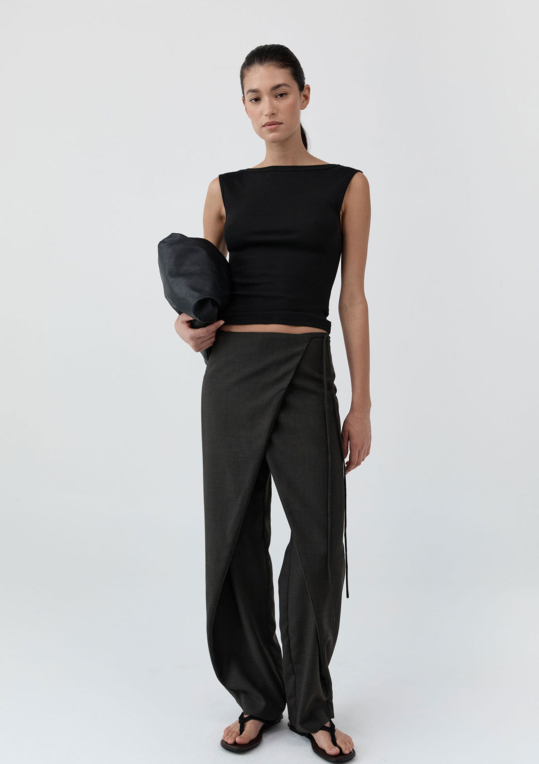 ST AGNI ORGANIC COTTON BALLERINA TOP JET BLACK
