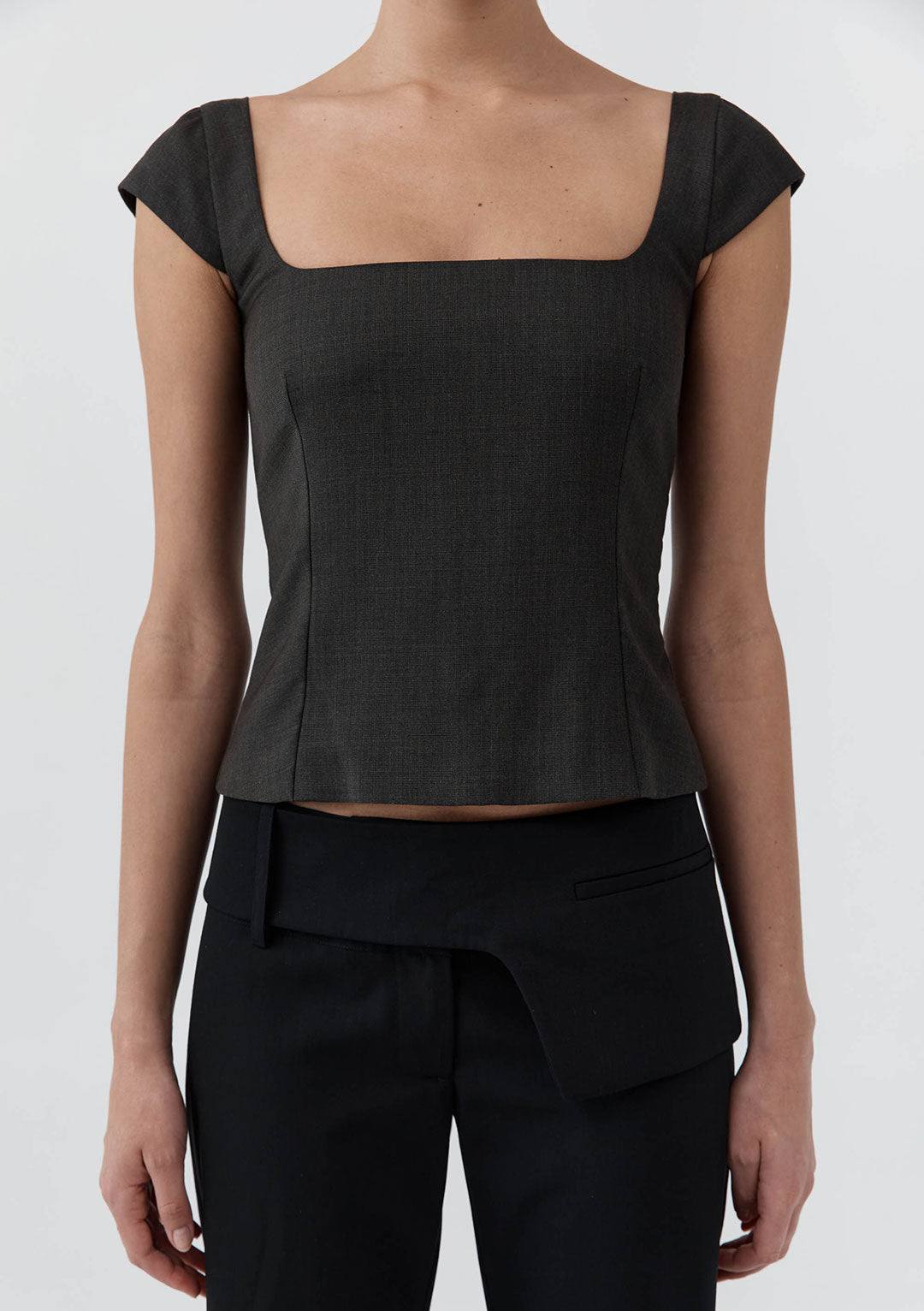 ST AGNI WOOL CAP SLEEVE TOP