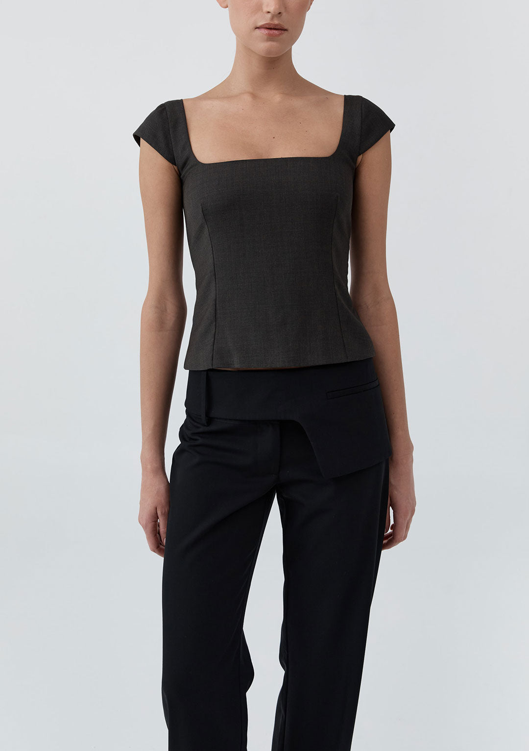 ST AGNI WOOL CAP SLEEVE TOP