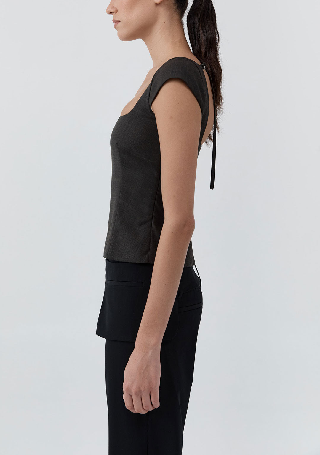 ST AGNI WOOL CAP SLEEVE TOP