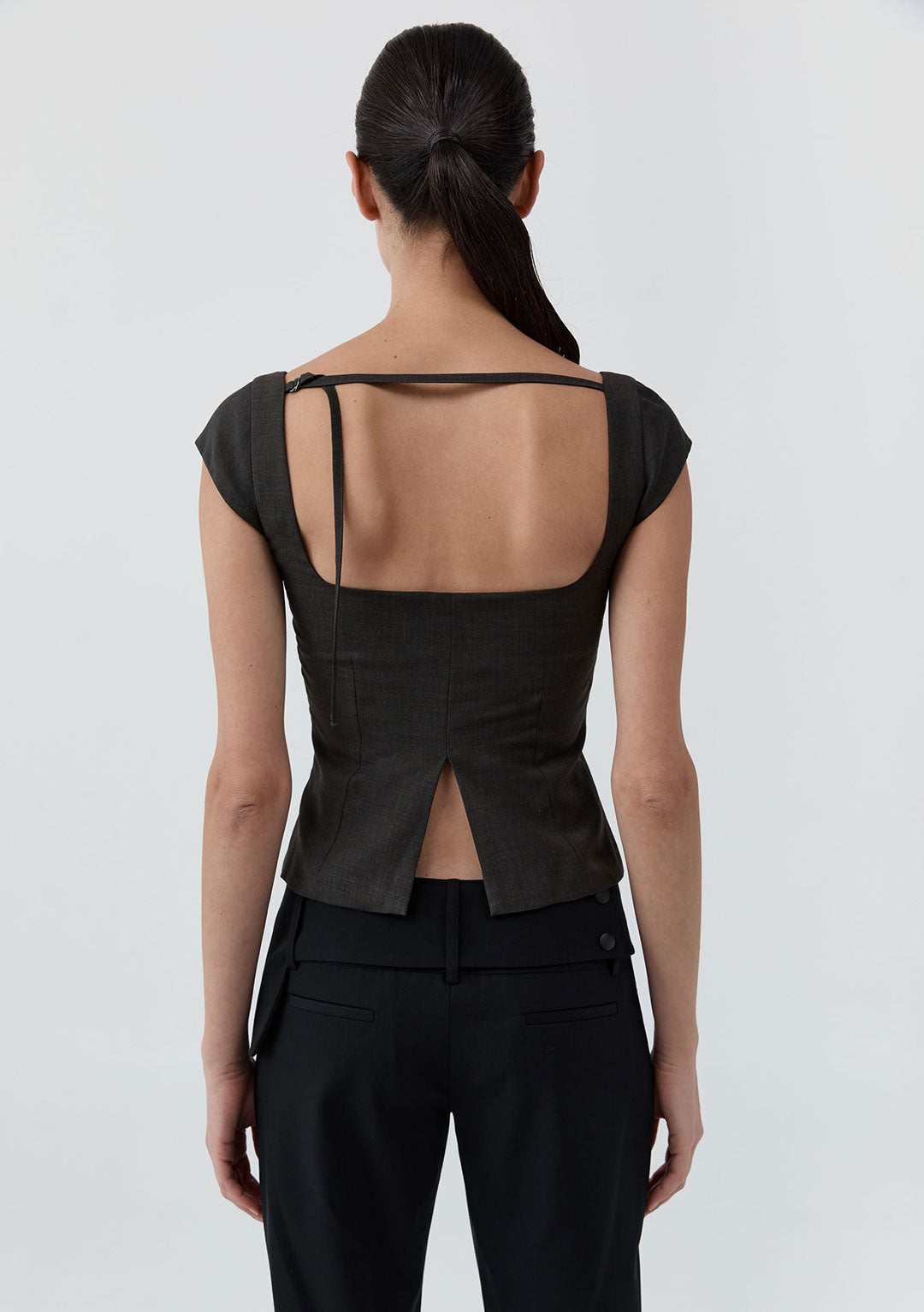 ST AGNI WOOL CAP SLEEVE TOP