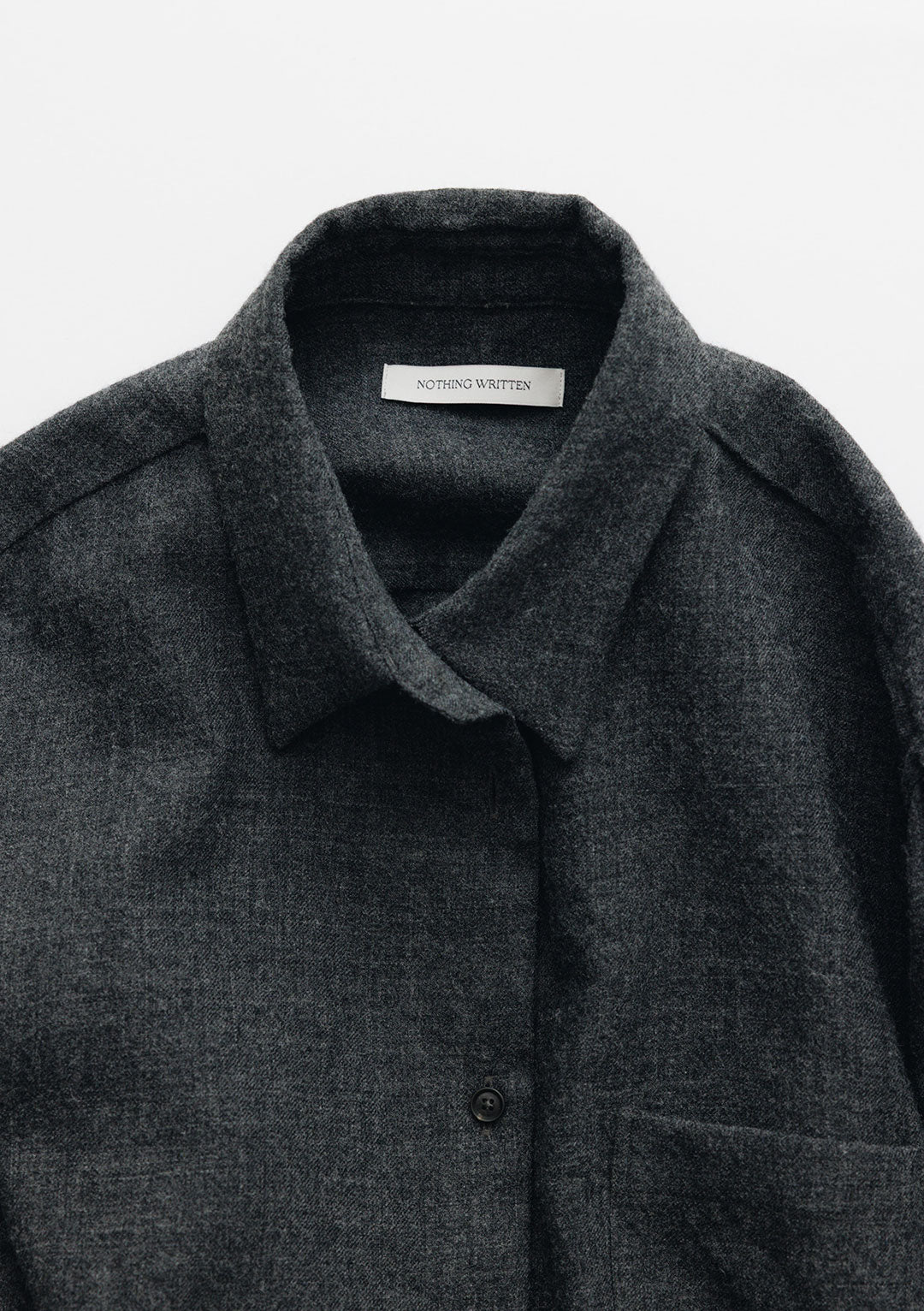 NOTHING WRITTEN PINUÉ WOOL SHIRT CHARCOAL