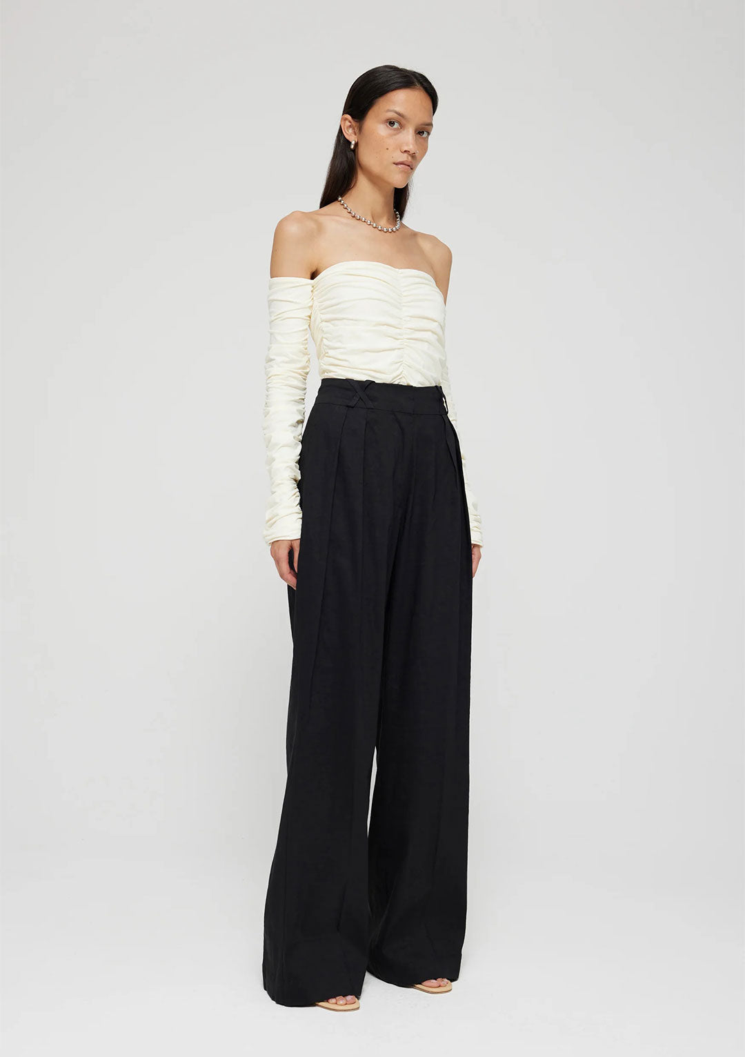 RÓHE SMOCKED OFF-SHOULDER TOP