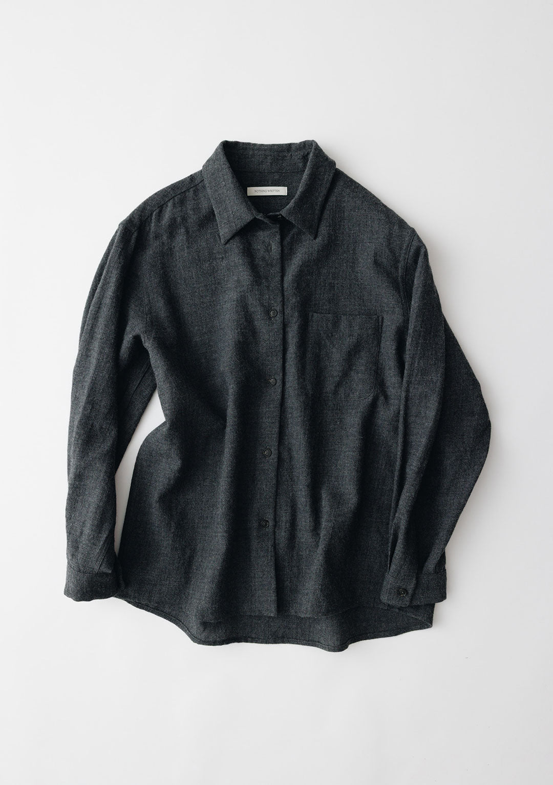 NOTHING WRITTEN PINUÉ WOOL SHIRT CHARCOAL
