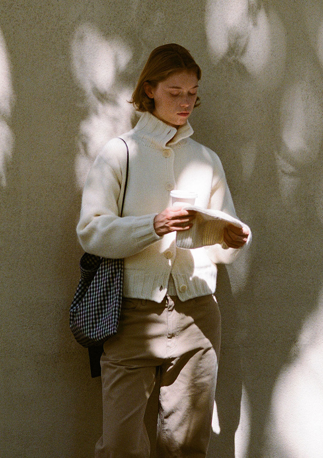 NOTHING WRITTEN MARRIE SOFT POCKET CARDIGAN CREAM