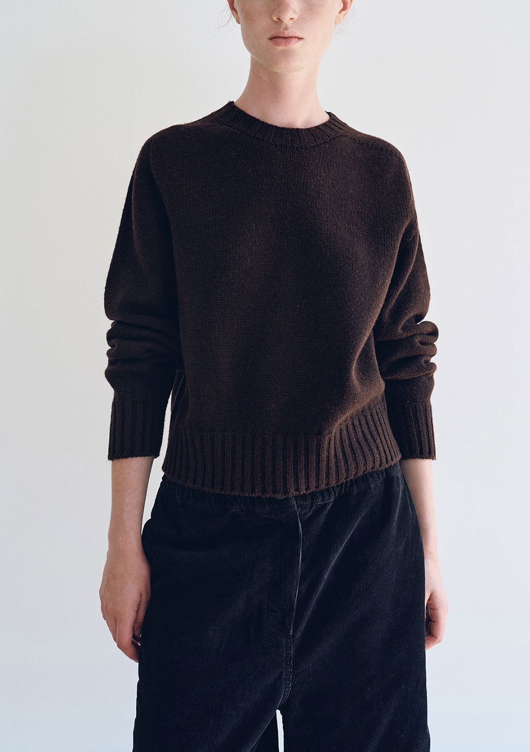 NOTHING WRITTEN BUNNY WOOL PULLOVER KNIT DARK BROWN