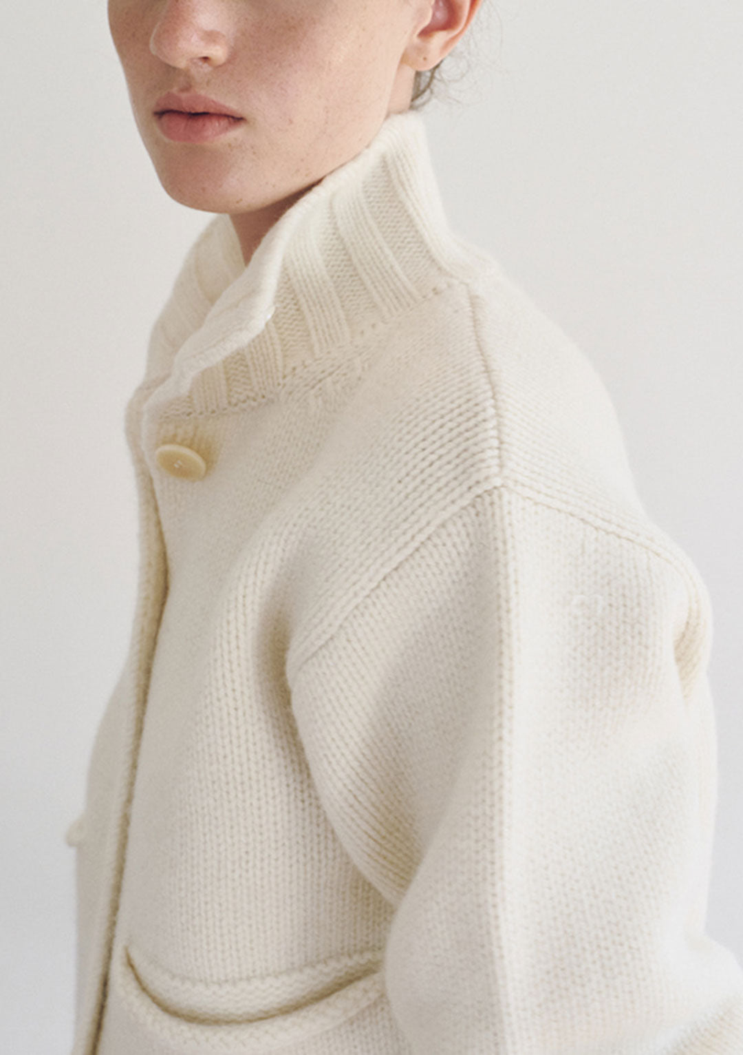 NOTHING WRITTEN MARRIE SOFT POCKET CARDIGAN CREAM