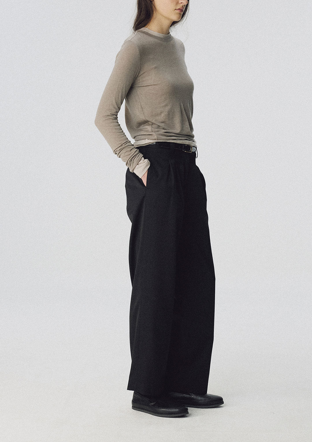 NOTHING WRITTEN AIMA WOOL T-SHIRT BLACK