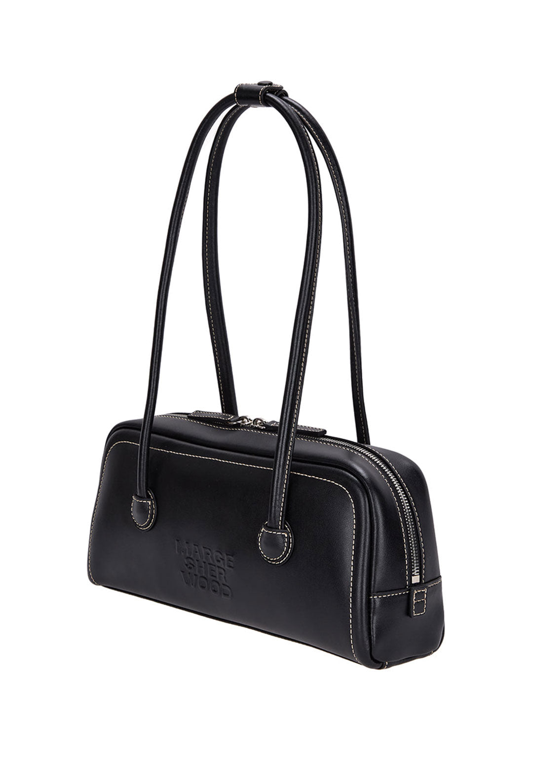 MARGESHERWOOD Soft Baguette Bag Black Plain | Bags | OEUVR