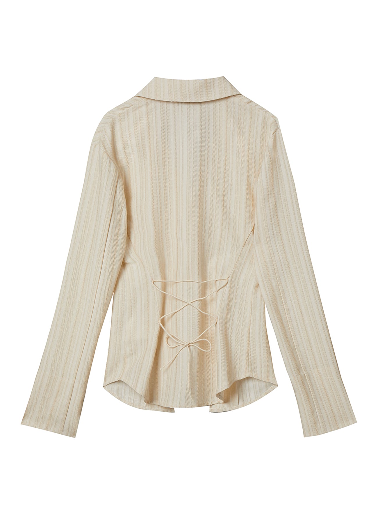 OPEN YY LACE-UP STRIPE SHIRT