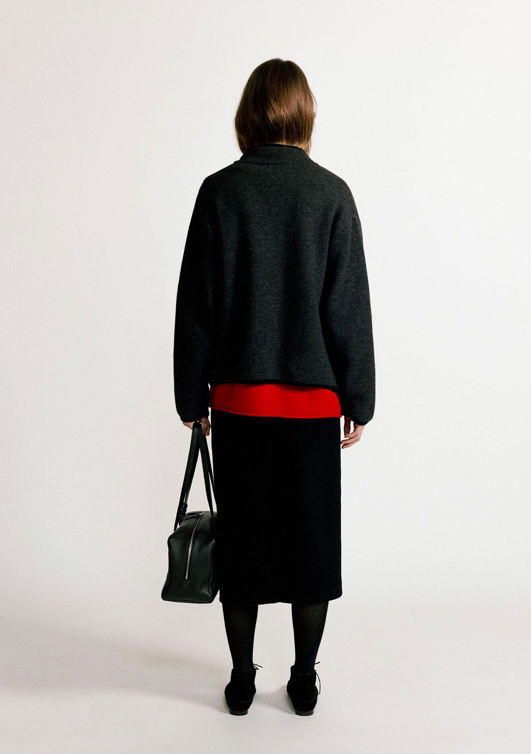 NOTHING WRITTEN DICKY ZIP-UP JUMPER CHARCOAL