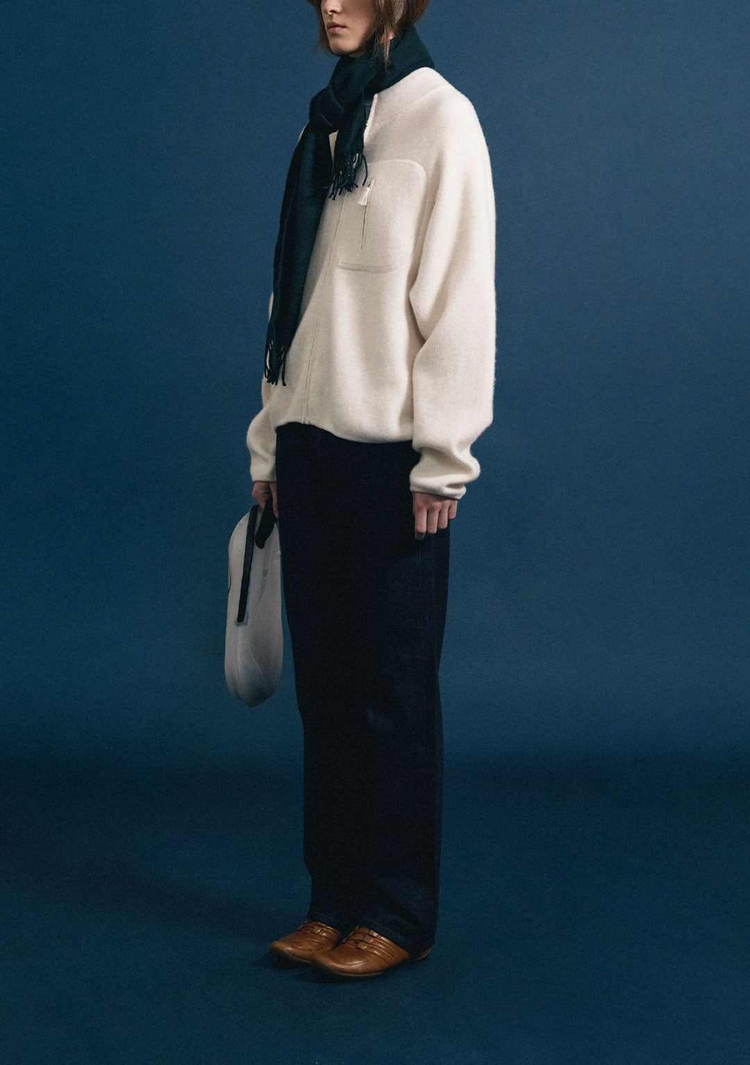 NOTHING WRITTEN DICKY ZIP-UP JUMPER IVORY